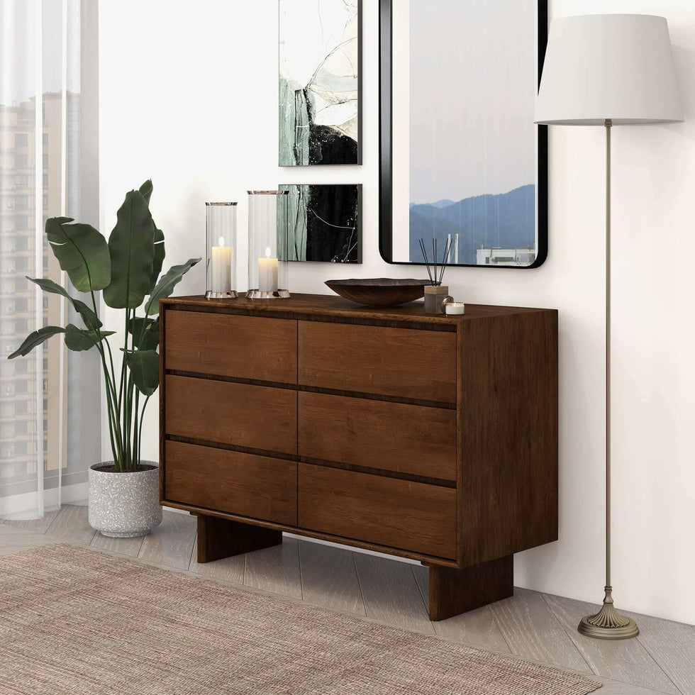 Ashcroft - Dubrovnik Mid-Century Modern Walnut Dresser with 6 Drawers