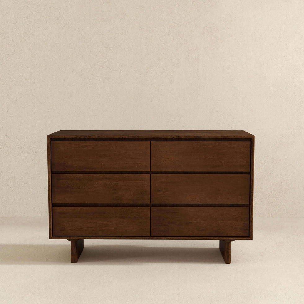 Ashcroft - Dubrovnik Mid-Century Modern Walnut Dresser with 6 Drawers
