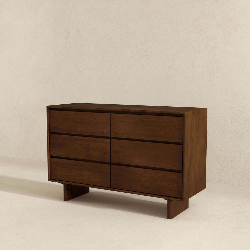 Ashcroft - Dubrovnik Mid-Century Modern Walnut Dresser with 6 Drawers