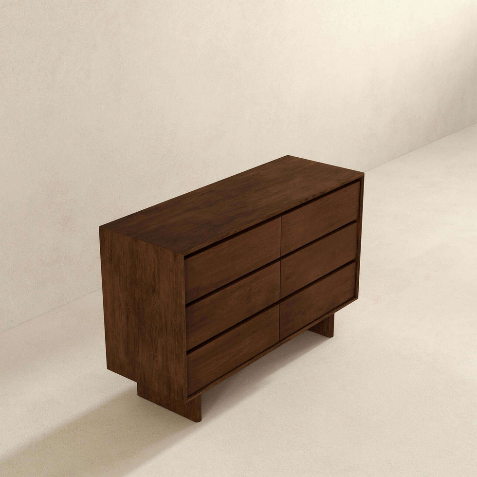 Ashcroft - Dubrovnik Mid-Century Modern Walnut Dresser with 6 Drawers