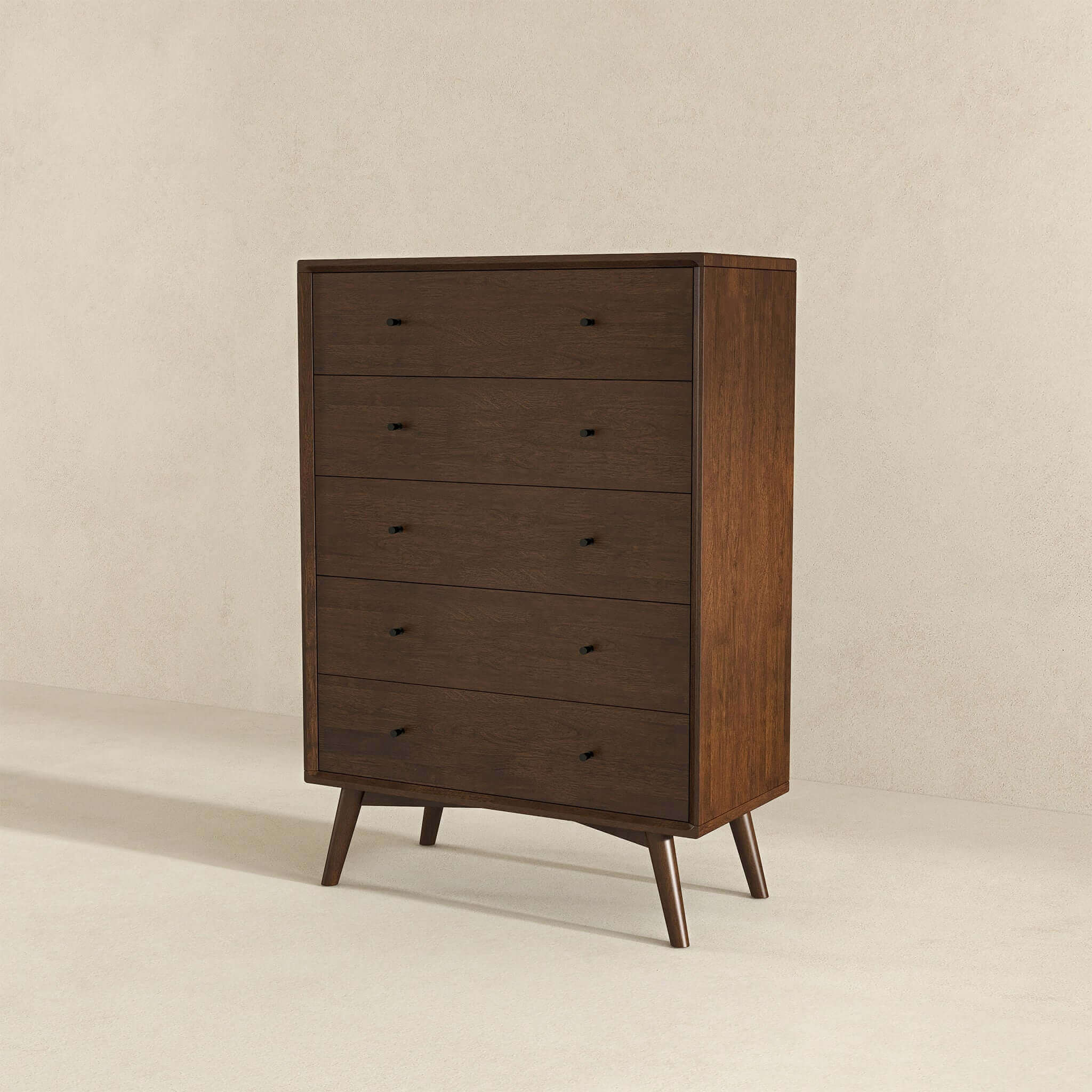 Ashcroft - Caroline Mid Century Modern Solid Wood Dresser 5-Drawer