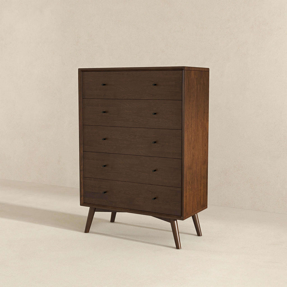 Ashcroft - Caroline Mid Century Modern Solid Wood Dresser 5-Drawer