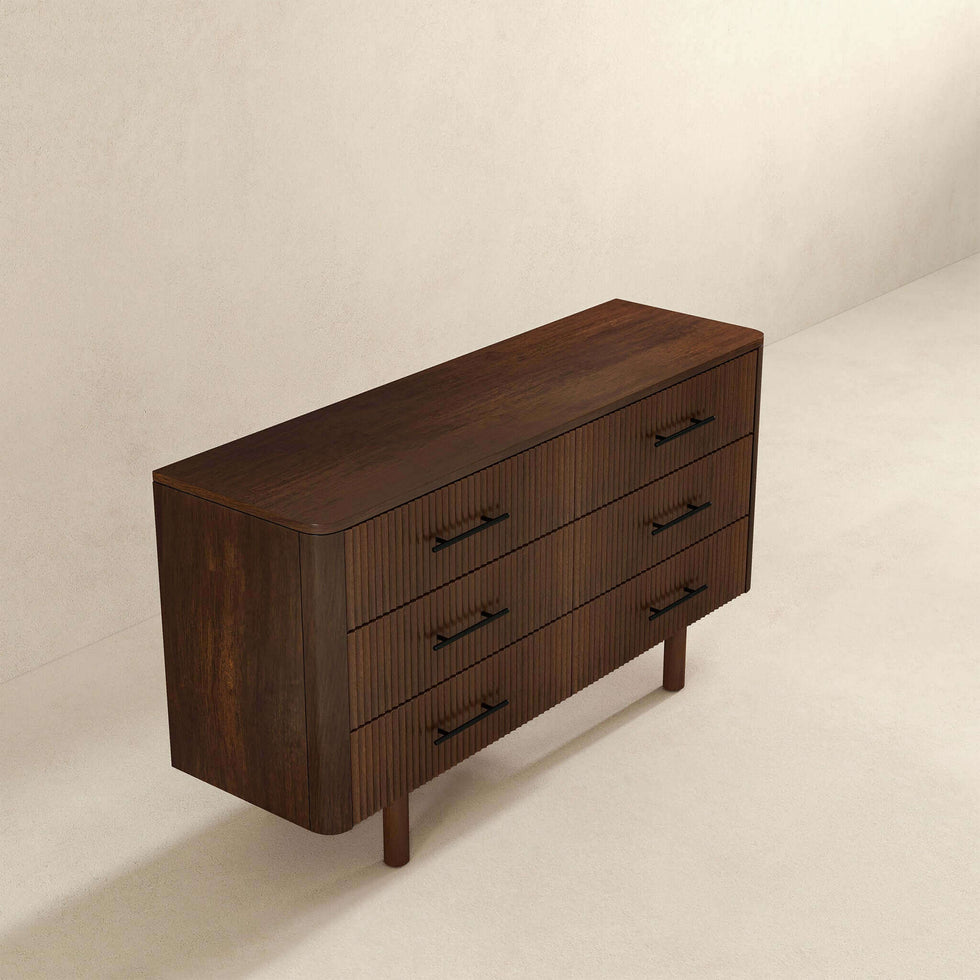 Ashcroft - Logan Mid-Century Modern Walnut Dresser with 6 Drawers