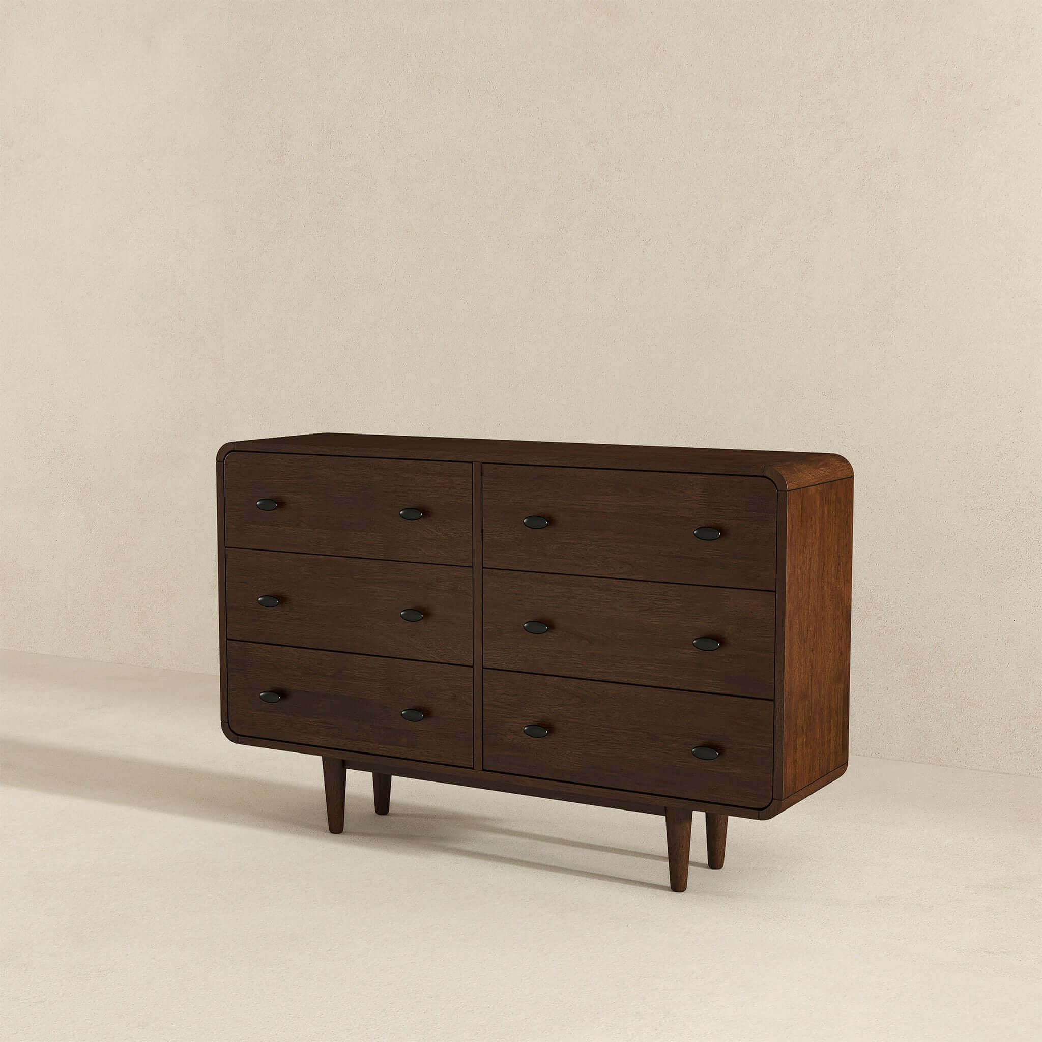 Ashcroft Alexa Mid-Century Modern Dresser with 6 Drawers in Brown