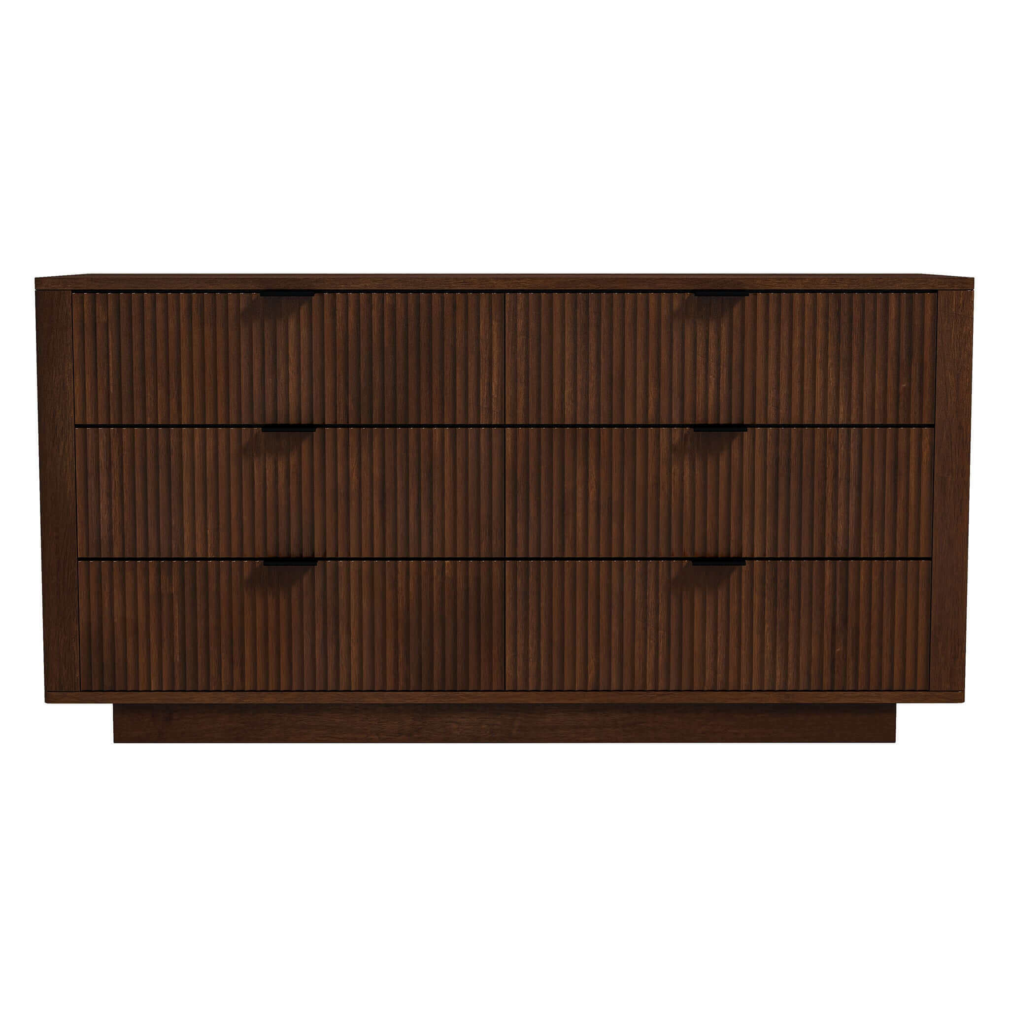 Ashcroft - Lola Mid-Century Modern Walnut Dresser with 6 Drawers in Walnut