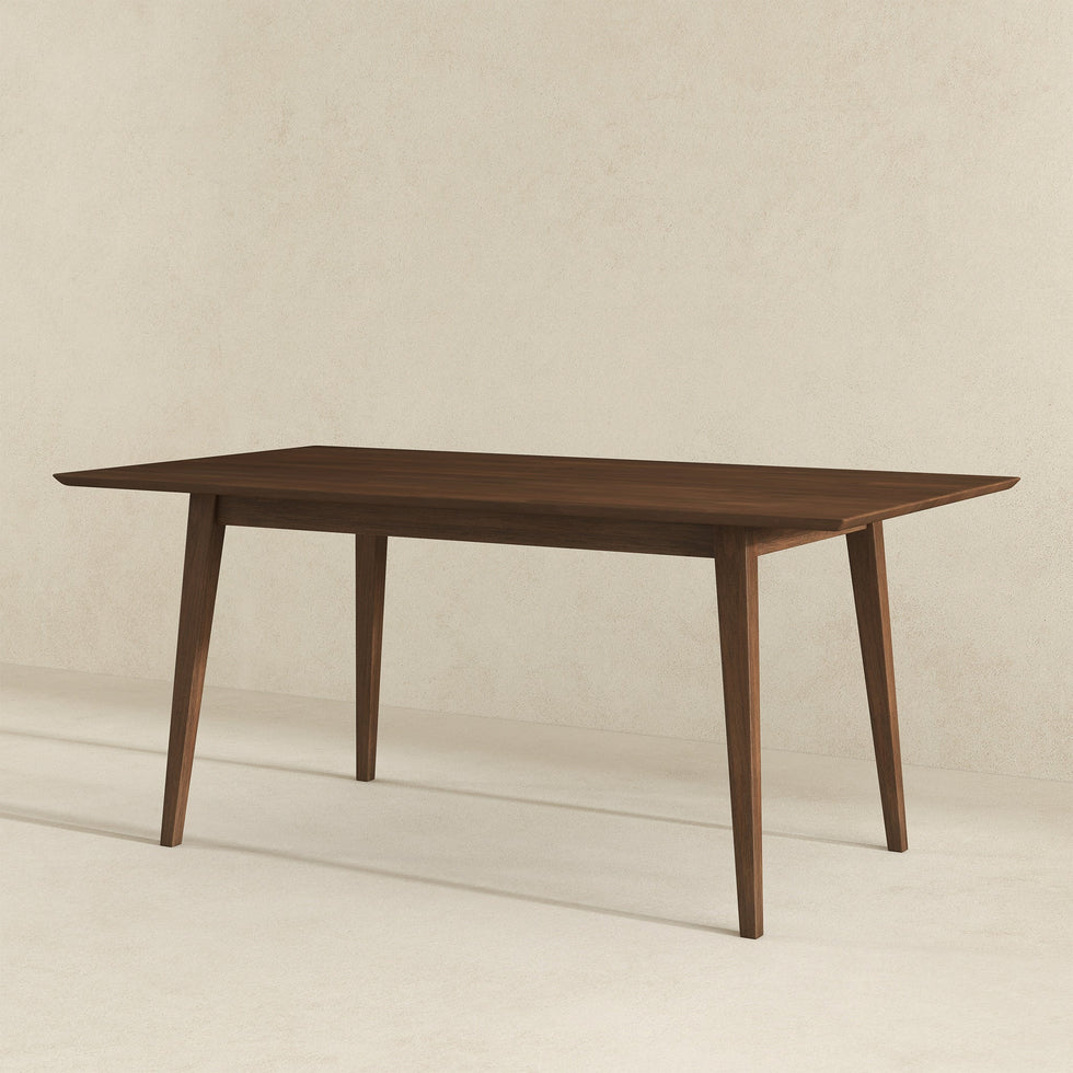 Ashcroft - Levi Modern Style Solid Wood Rectangular Walnut Top Dining Table 63"