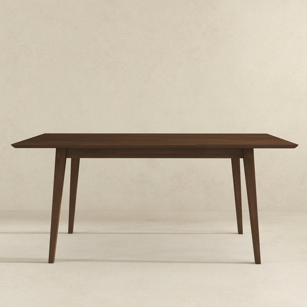 Ashcroft - Levi Modern Style Solid Wood Rectangular Walnut Top Dining Table 63"