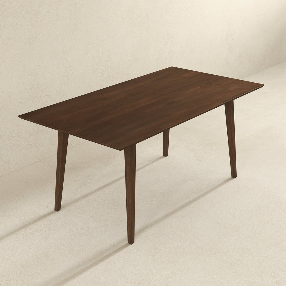 Ashcroft - Levi Modern Style Solid Wood Rectangular Walnut Top Dining Table 63"