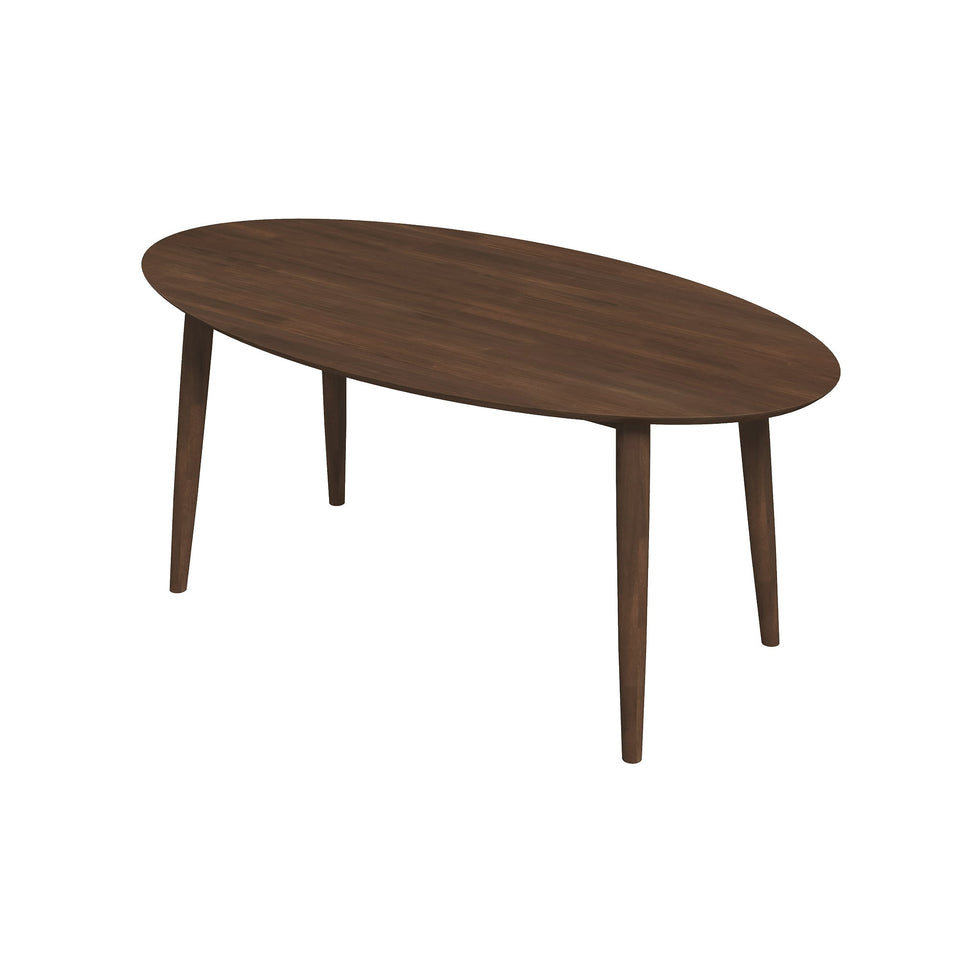 Ashcroft - Ada Mid-Century Modern Style Solid Wood Walnut Oval Dining Table