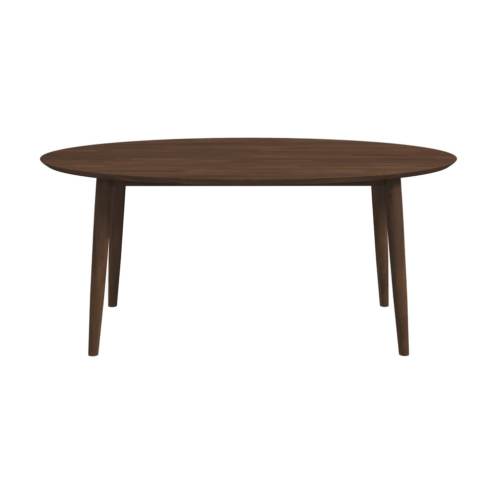 Ashcroft - Ada Mid-Century Modern Style Solid Wood Walnut Oval Dining Table