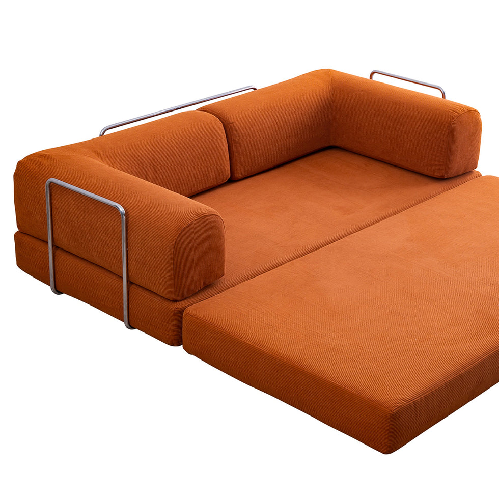 Ashcroft - Estelle Orange Corduroy Daybed