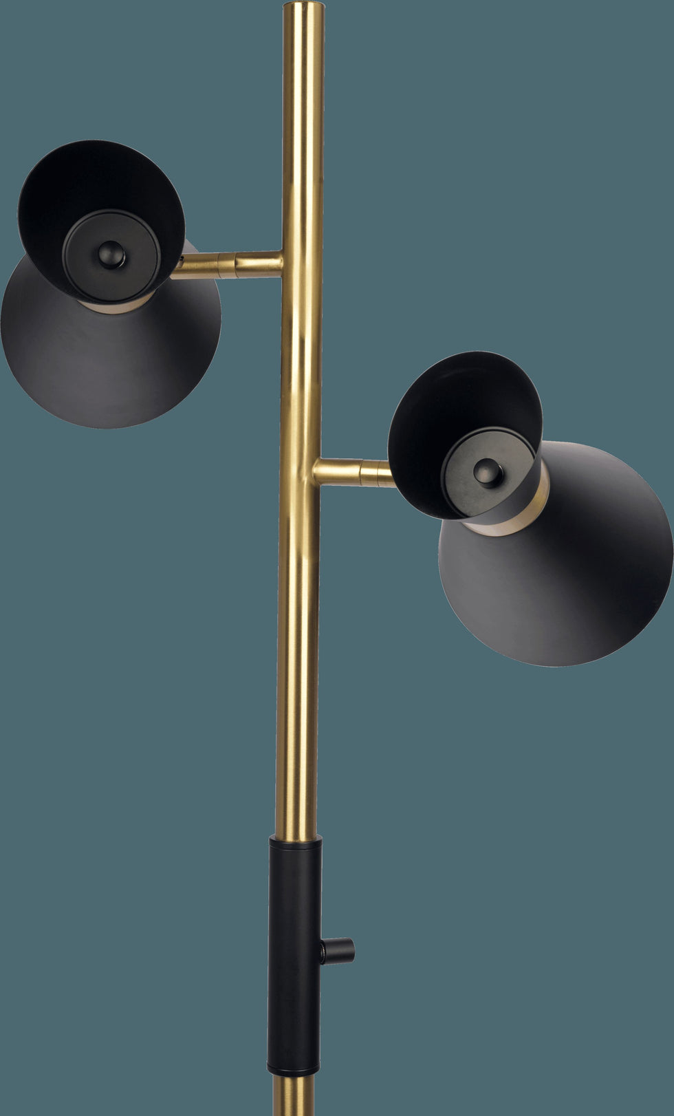 Ashcroft - Axis Brassed Gold Floor Lamp with 4-Way Switch Double Spots with Metal Base