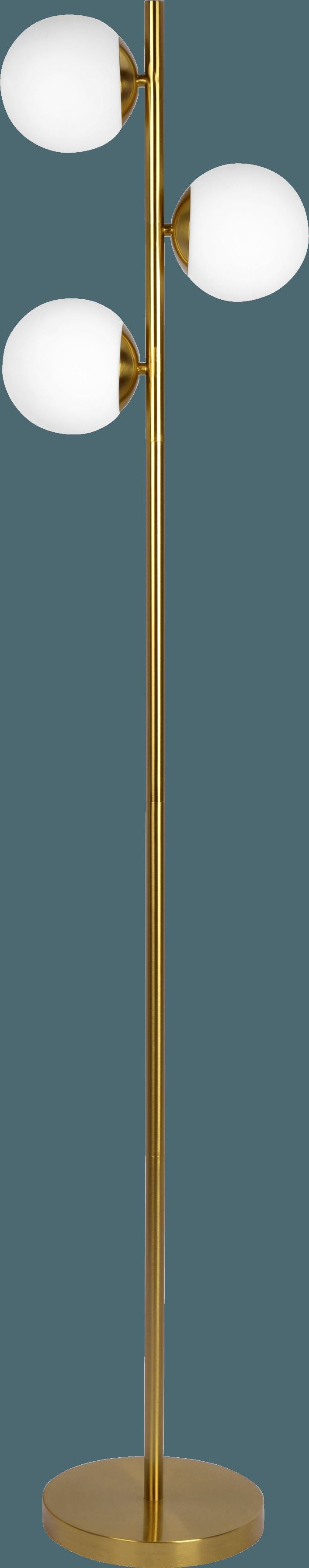 Ashcroft - Brilliance Modern Gold Brush Floor Lamp, Opal Glass Shades and Round Metal Base