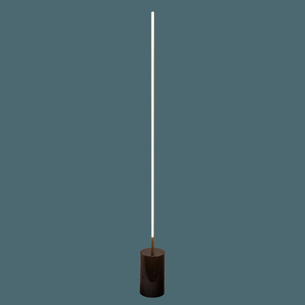 Ashcroft - Prism Brassed Gold LED Floor Lamp with On/Off Switch Faux Marble Base