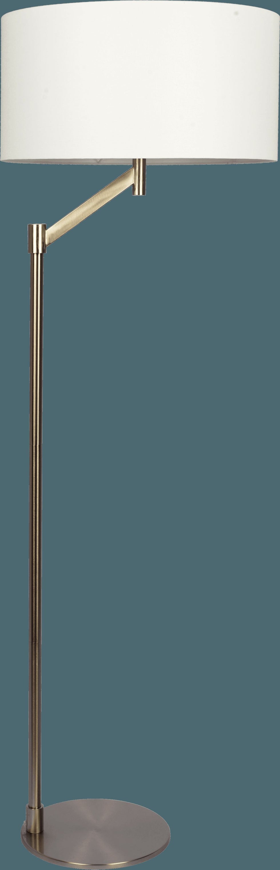 Ashcroft - Serene Brushed Nickel Floor Lamp with Rotary Switch Metal Base White Linen Shade