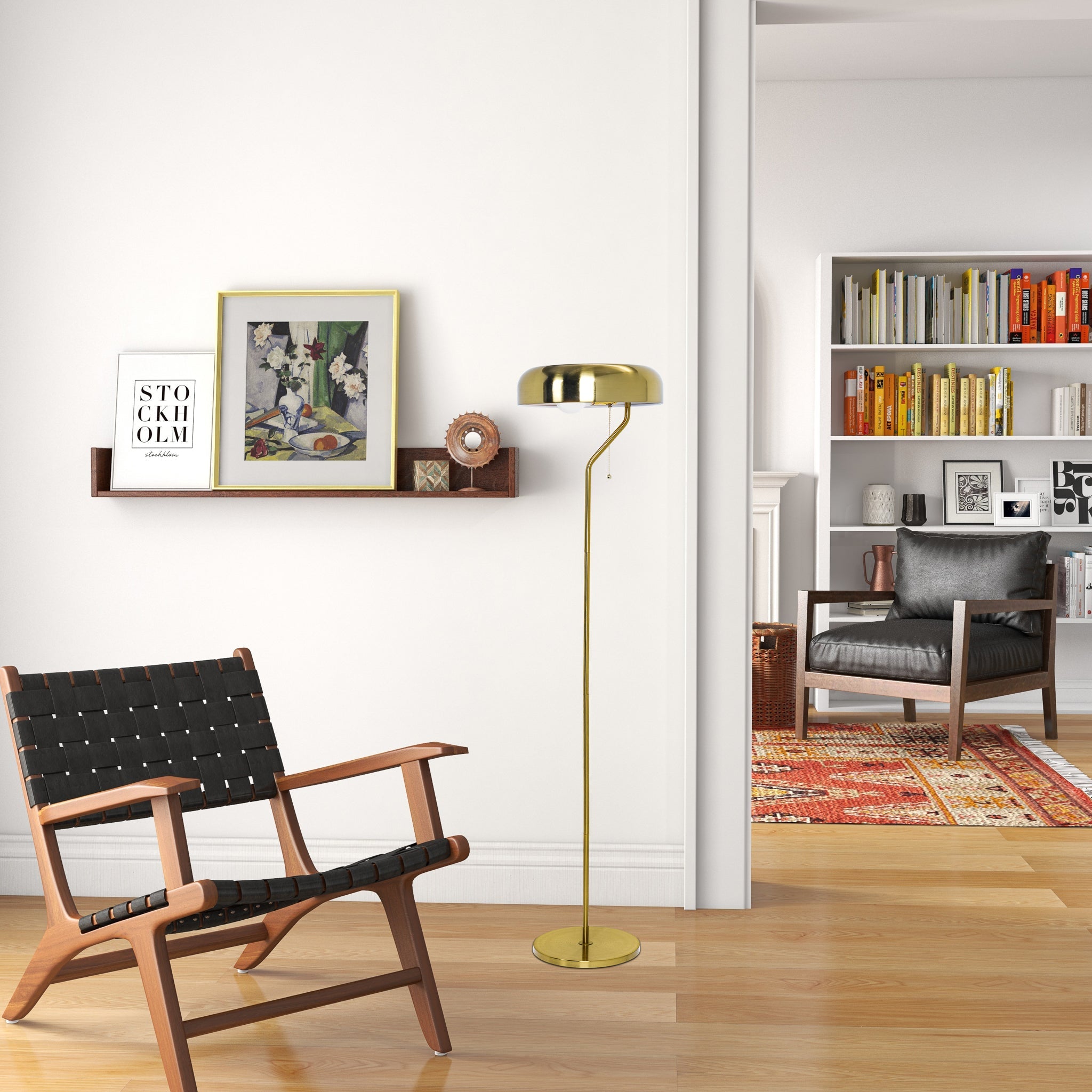 Ashcroft - Spectra Floor Lamp - Gold outer and White inner