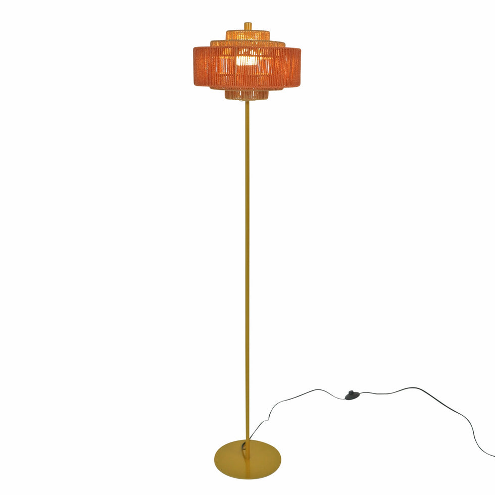 Ashcroft - Phosma Floor Lamp Gold and Natural - Terracotta
