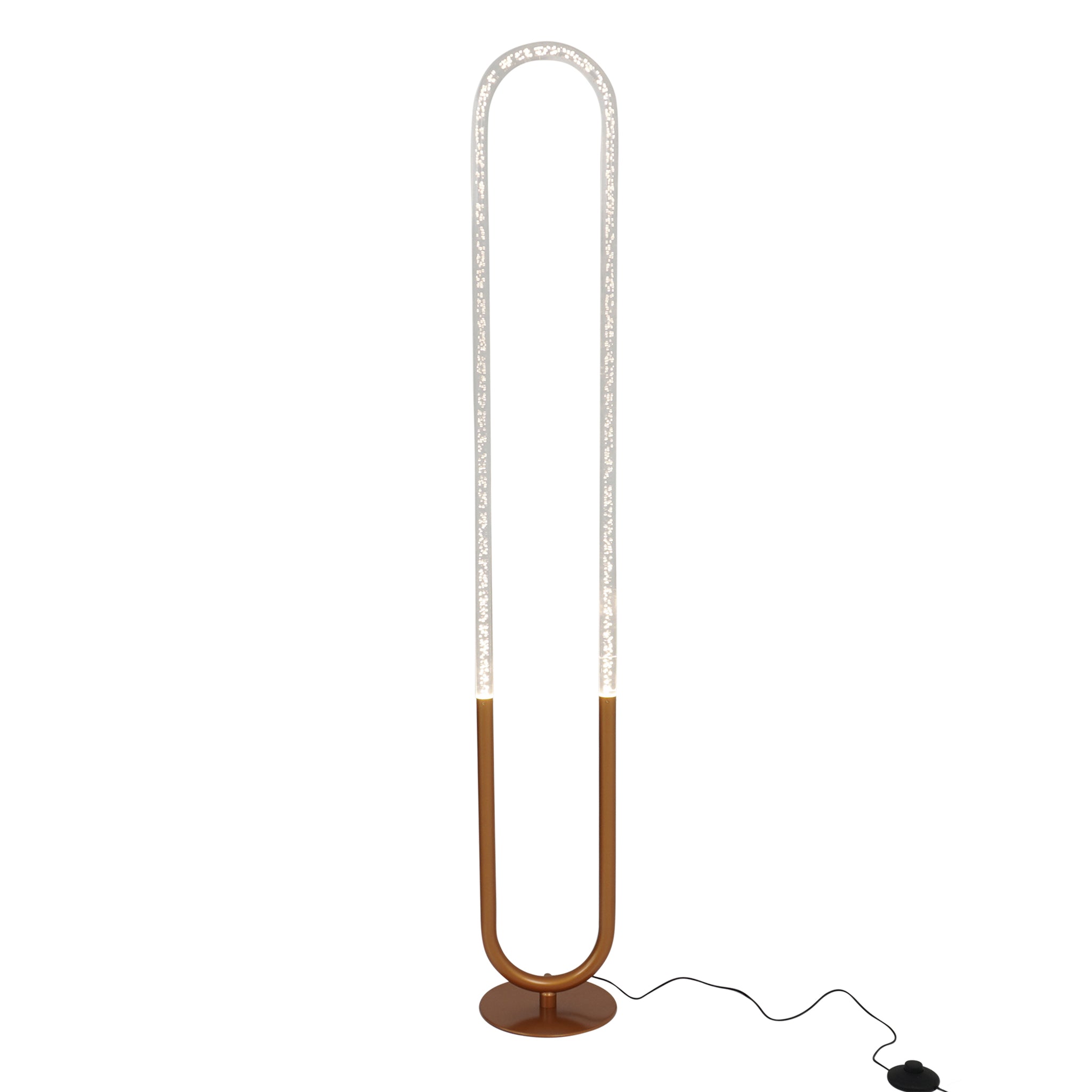 Ashcroft - Zeon LED Floor Lamp Coarse Gold and Clear