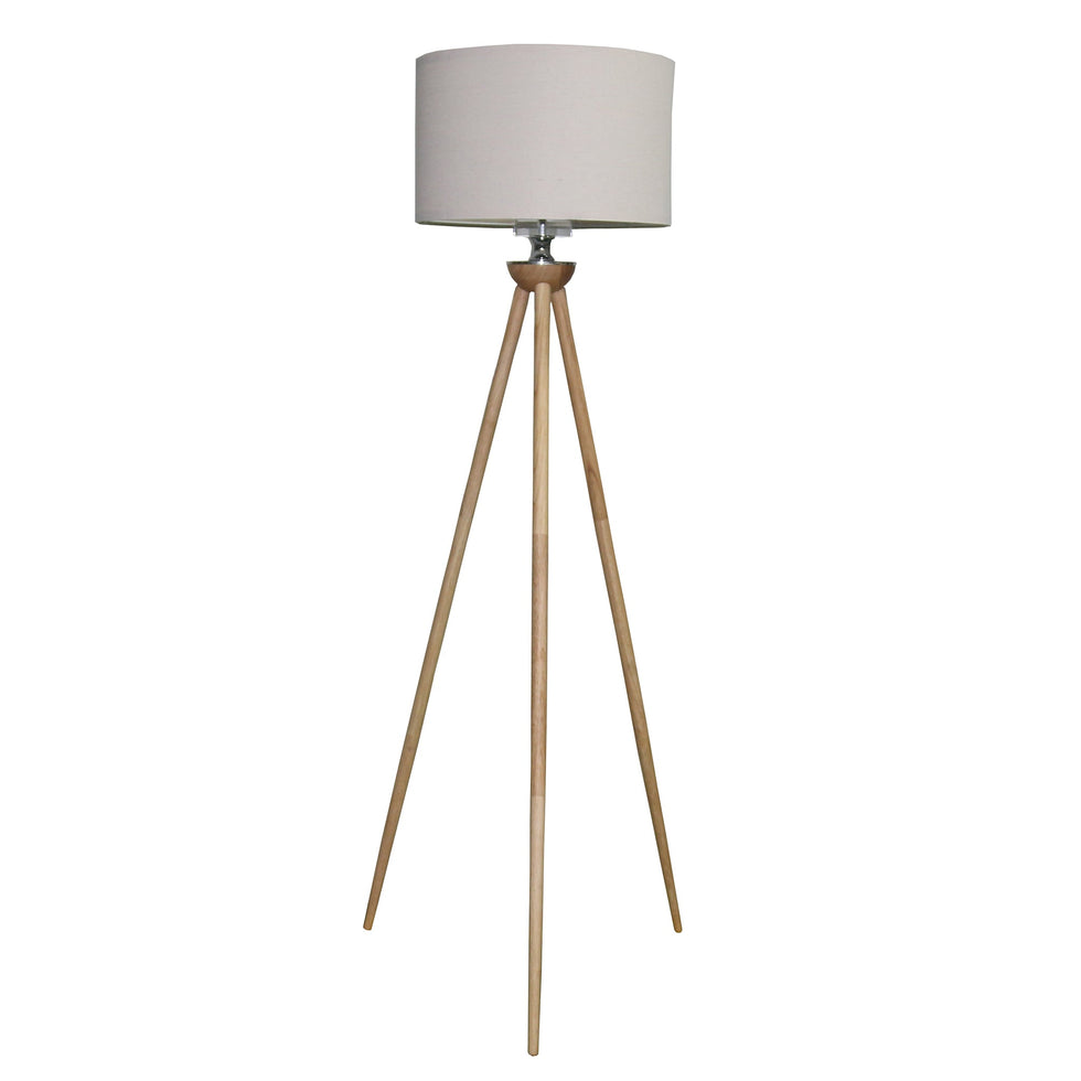 Ashcroft - Lirios Three Legged Wooden Strip Floor Lamp in Natural