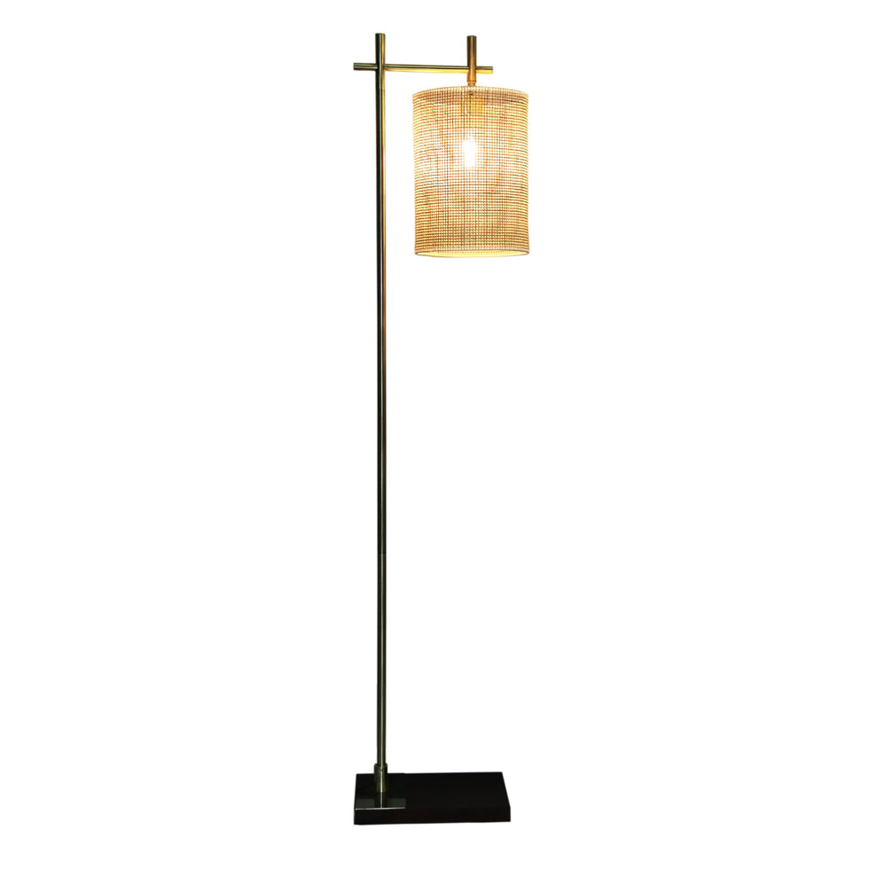 Ashcroft - Brizo Bamboo Lampshade Floor Lamp Dark brown and Bronze