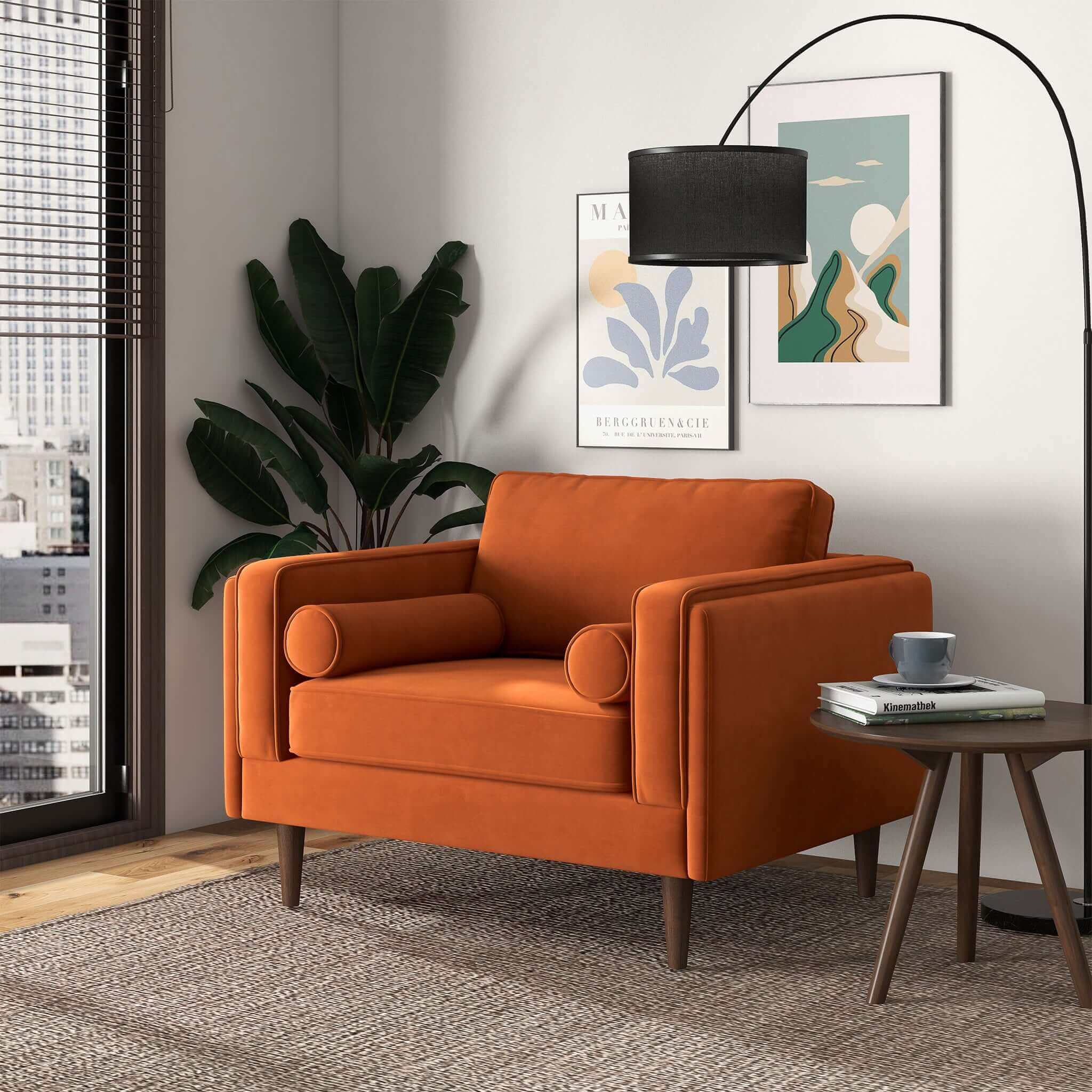 Ashcroft - Amber Velvet Lounge Chair