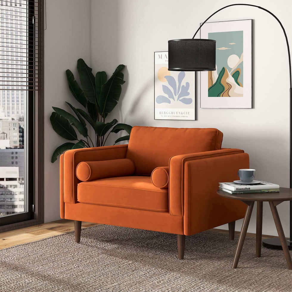 Ashcroft - Amber Velvet Lounge Chair