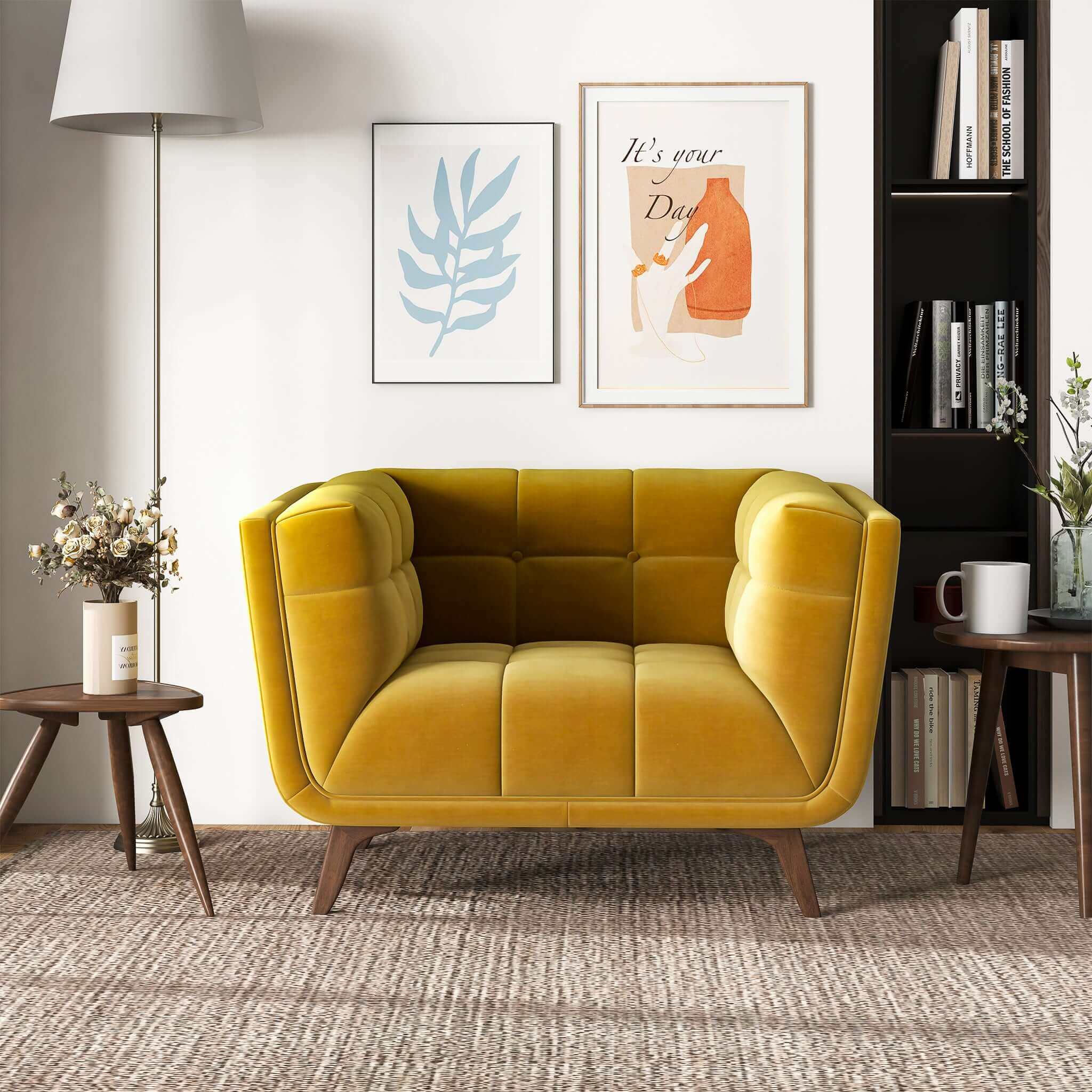 Ashcroft - Addison Mid-Century Modern Velvet Lounge Chair