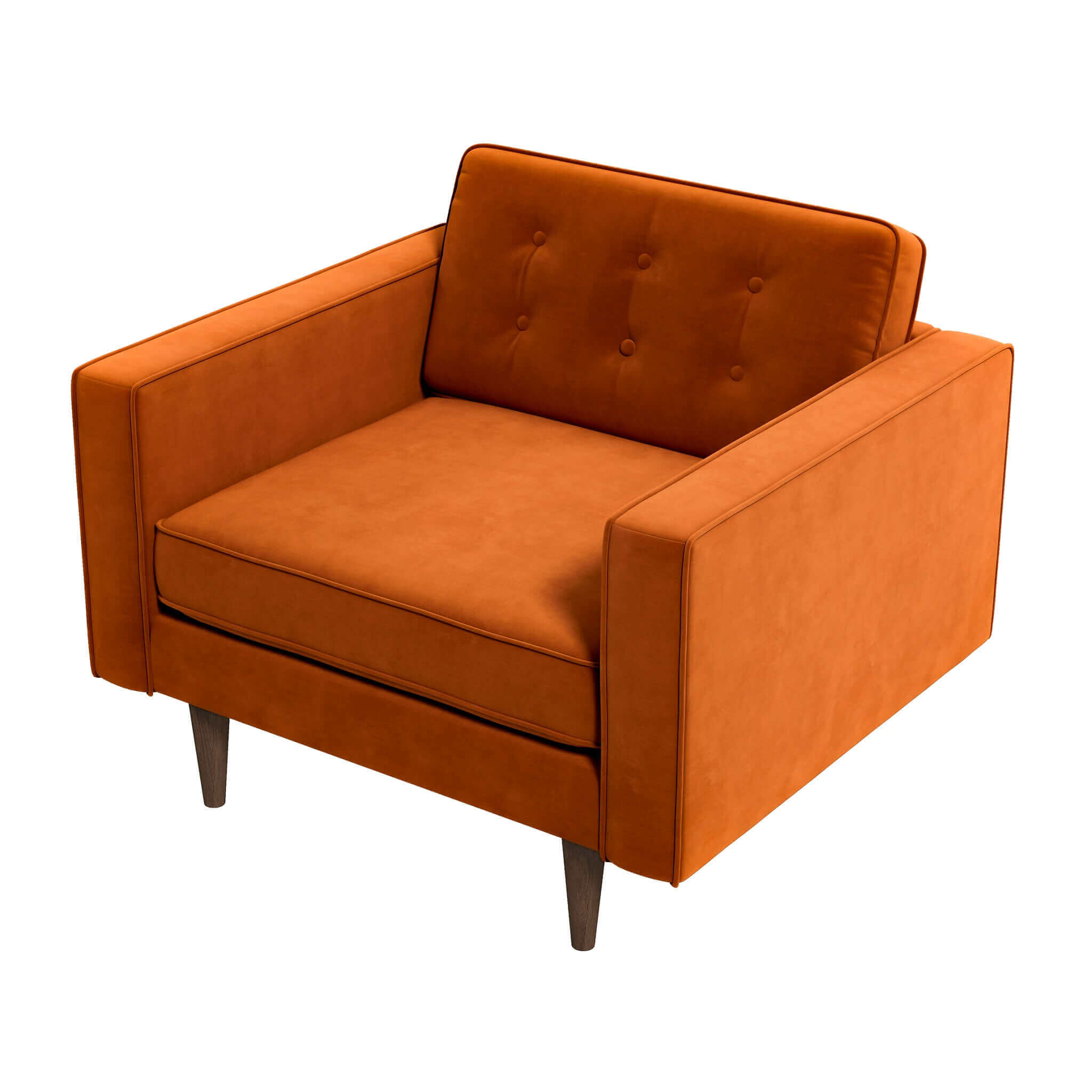 Ashcroft - Casey Velvet Lounge Chair in Burnt Orange