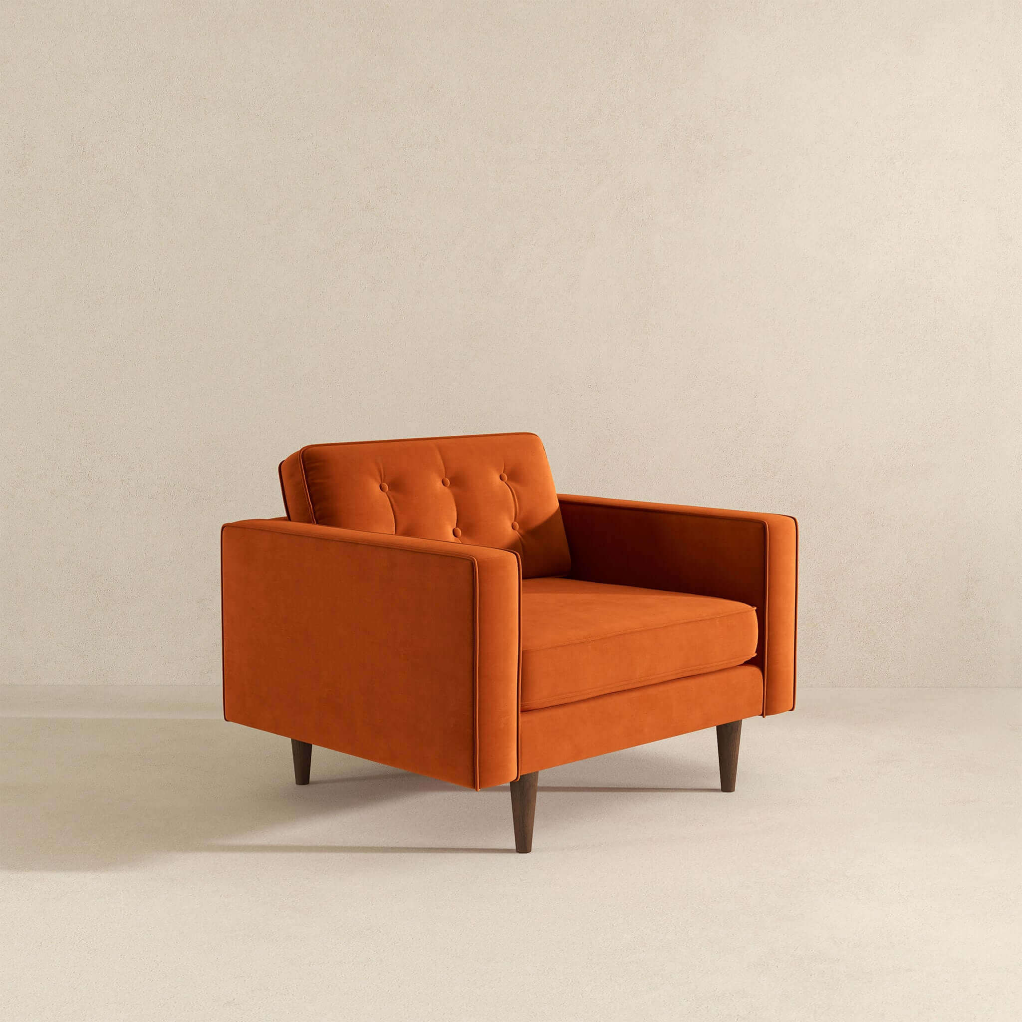 Ashcroft - Casey Velvet Lounge Chair in Burnt Orange
