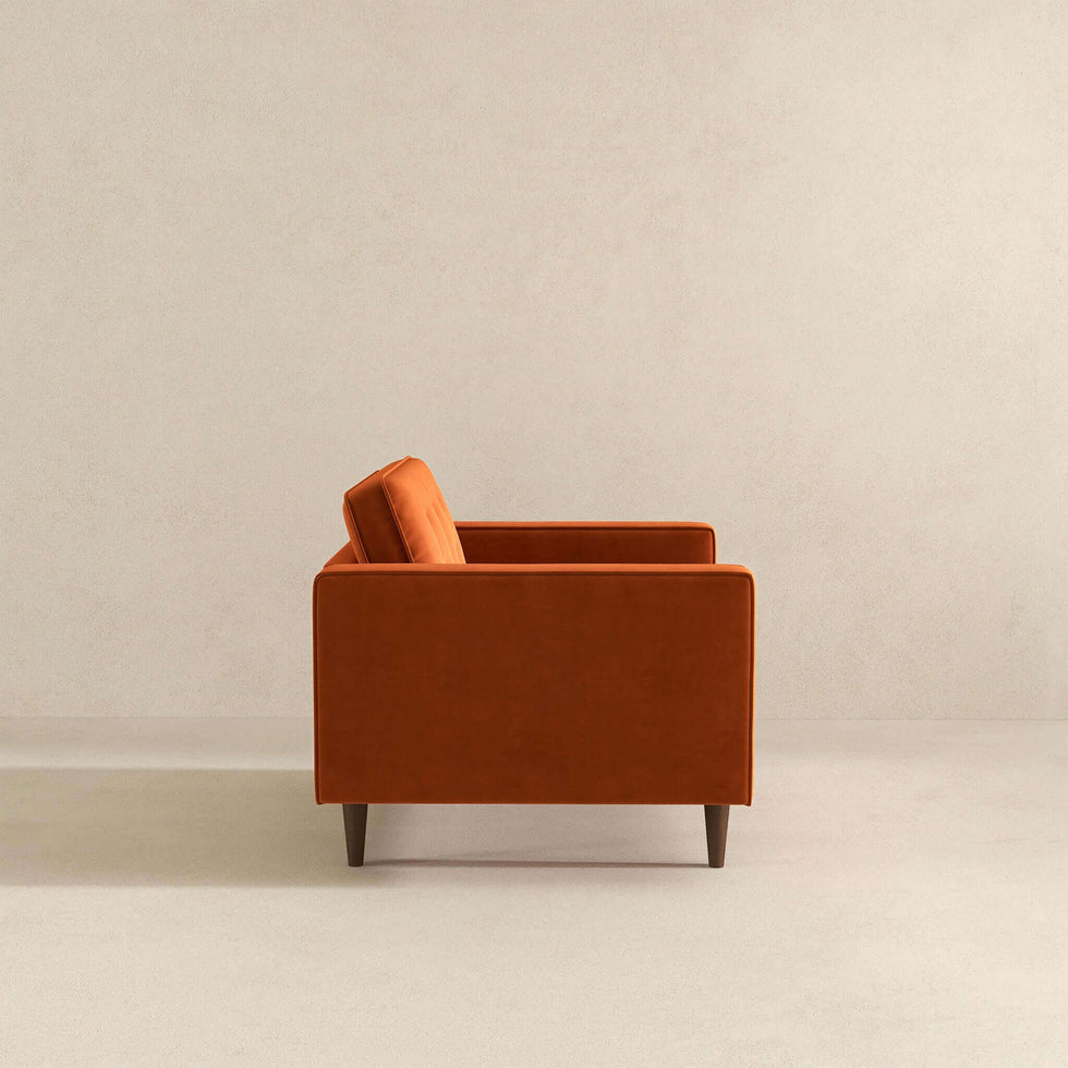 Ashcroft - Casey Velvet Lounge Chair in Burnt Orange