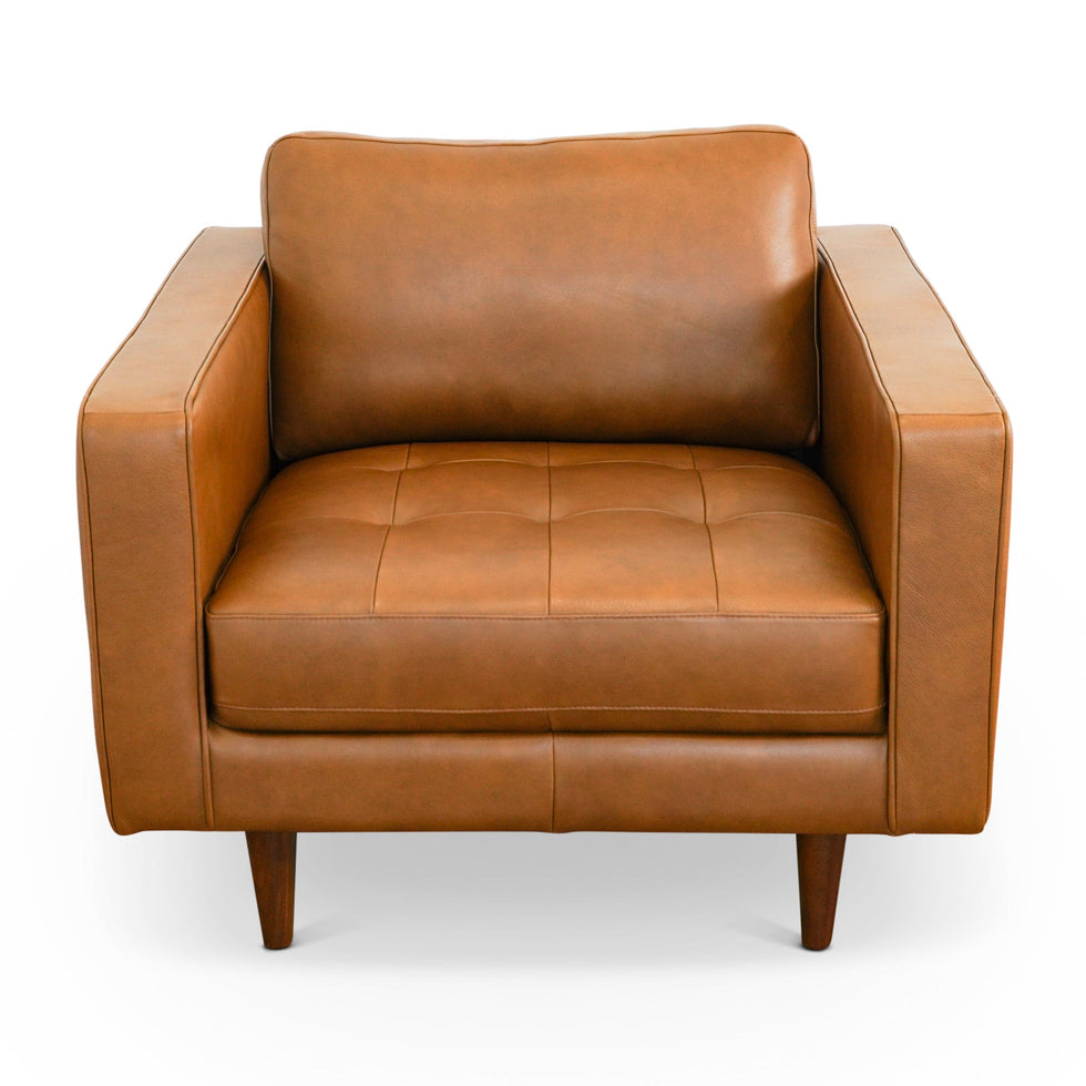 Ashcroft - Catherine Leather Lounge Chair in Tan