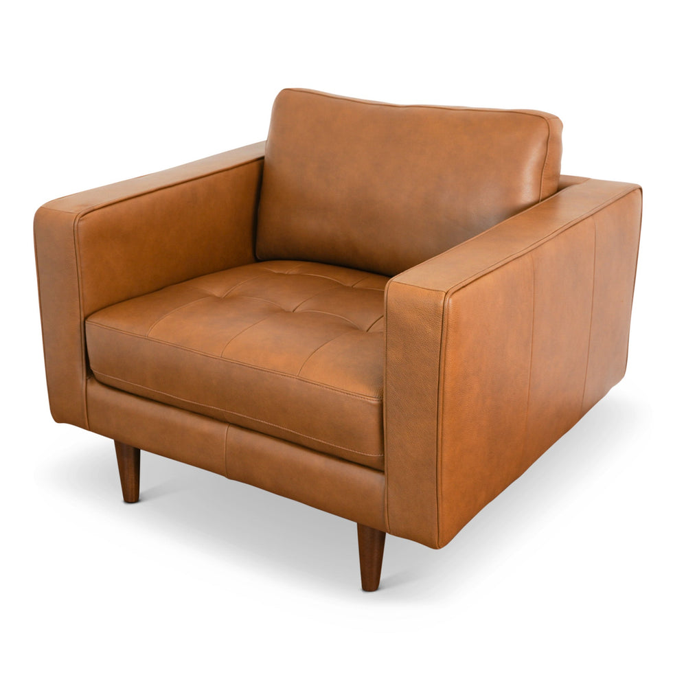 Ashcroft - Catherine Leather Lounge Chair in Tan