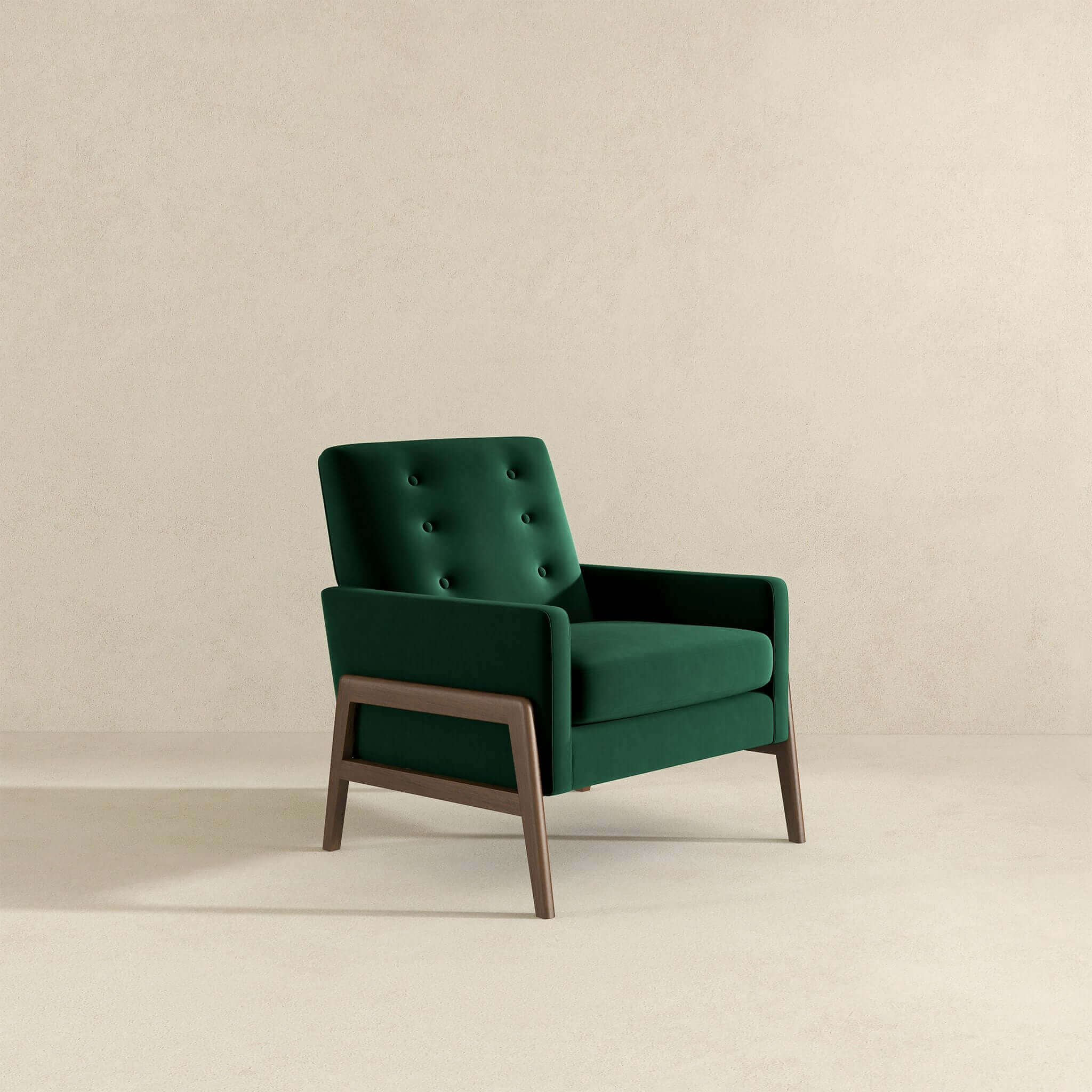 Ashcroft - Cole Solid Wood Velvet Lounge Chair