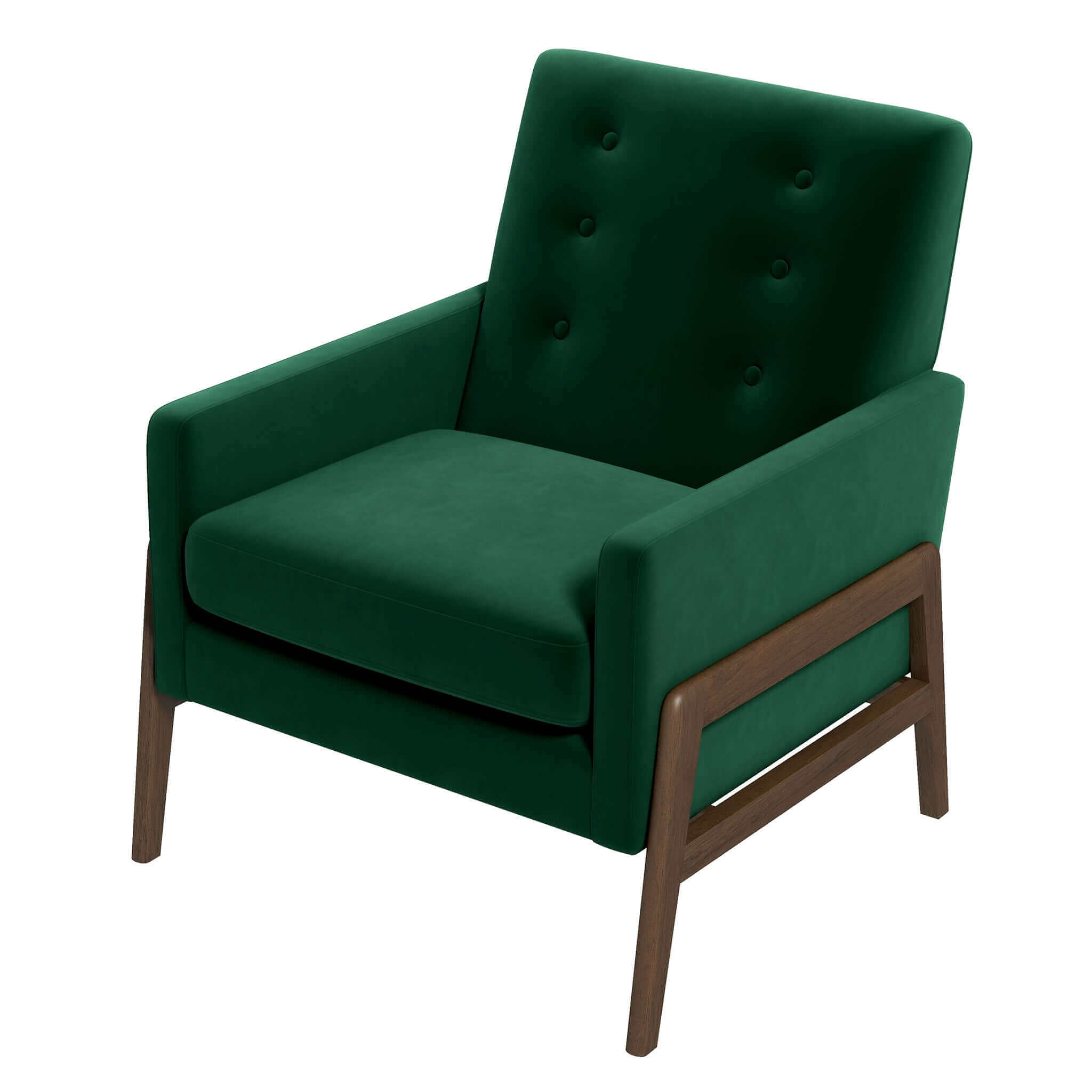 Ashcroft - Cole Solid Wood Velvet Lounge Chair
