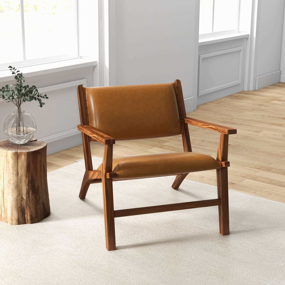 Ashcroft - Hendrix Leather Armchair in Antique Tan