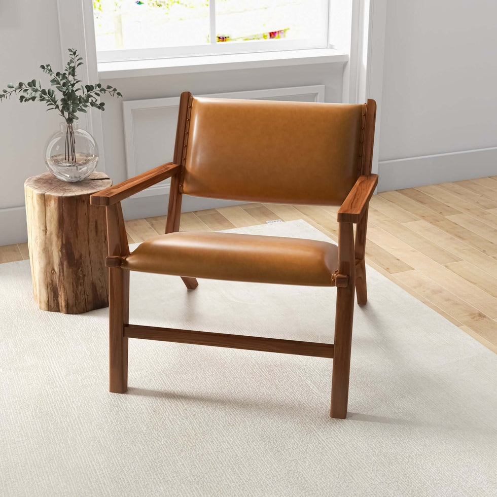 Ashcroft - Hendrix Leather Armchair in Antique Tan
