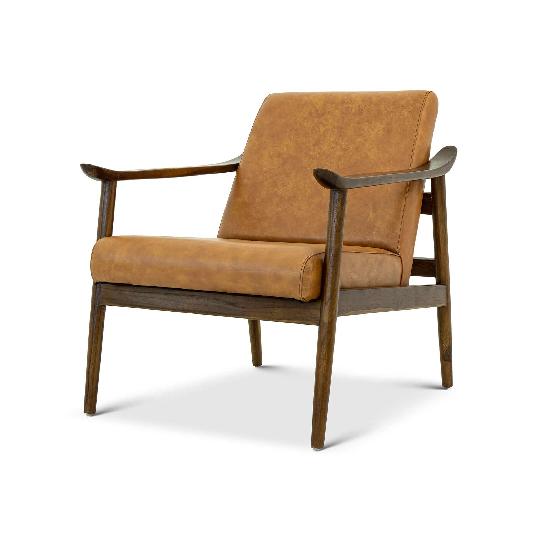 Ashcroft - Brandon Leather Lounge Chair in Antique Tan
