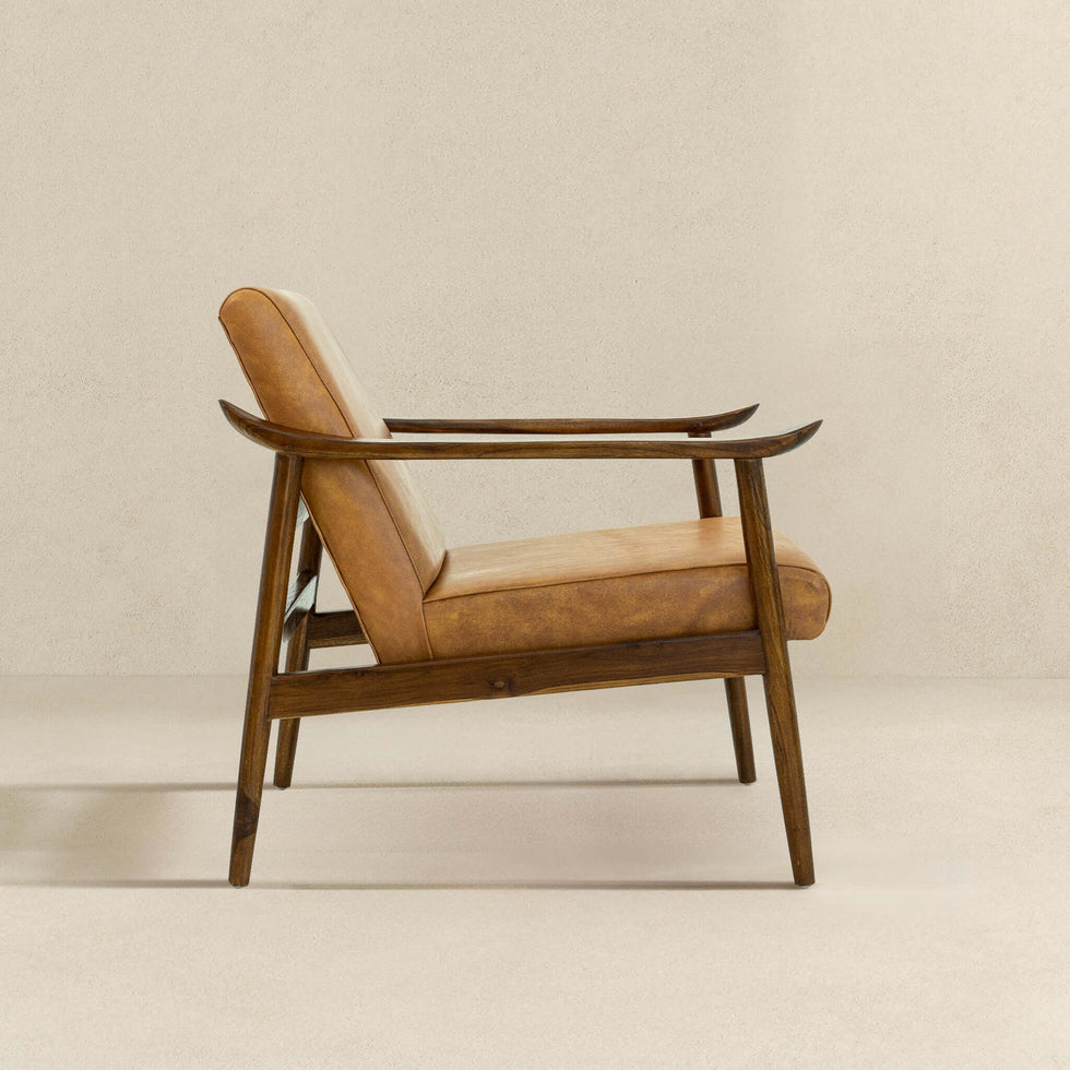 Ashcroft - Brandon Leather Lounge Chair in Antique Tan