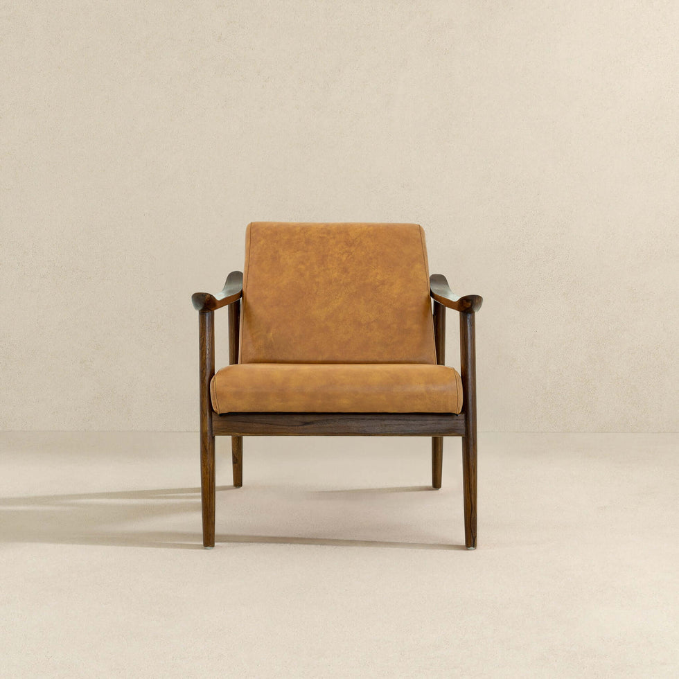 Ashcroft - Brandon Leather Lounge Chair in Antique Tan