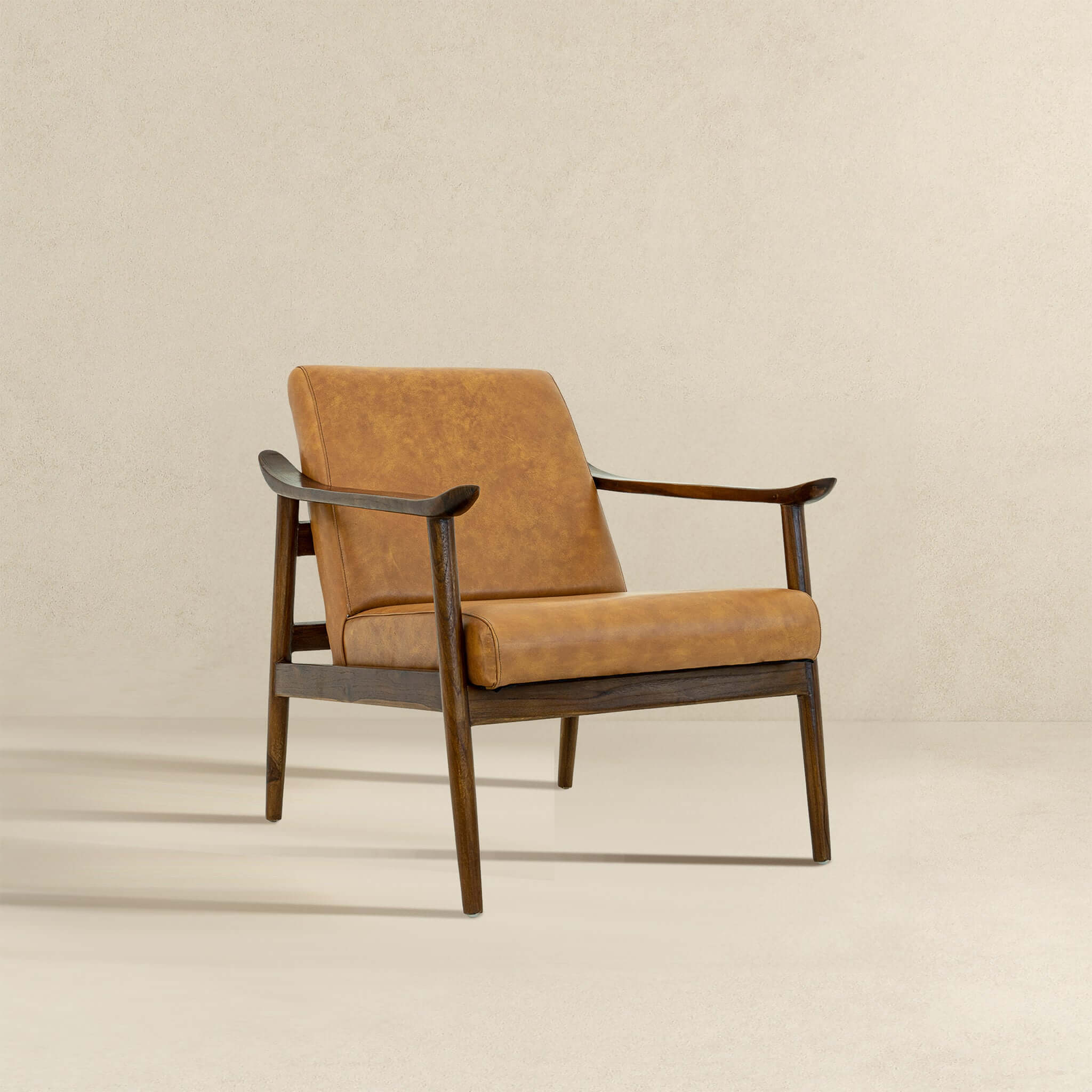 Ashcroft - Brandon Leather Lounge Chair in Antique Tan