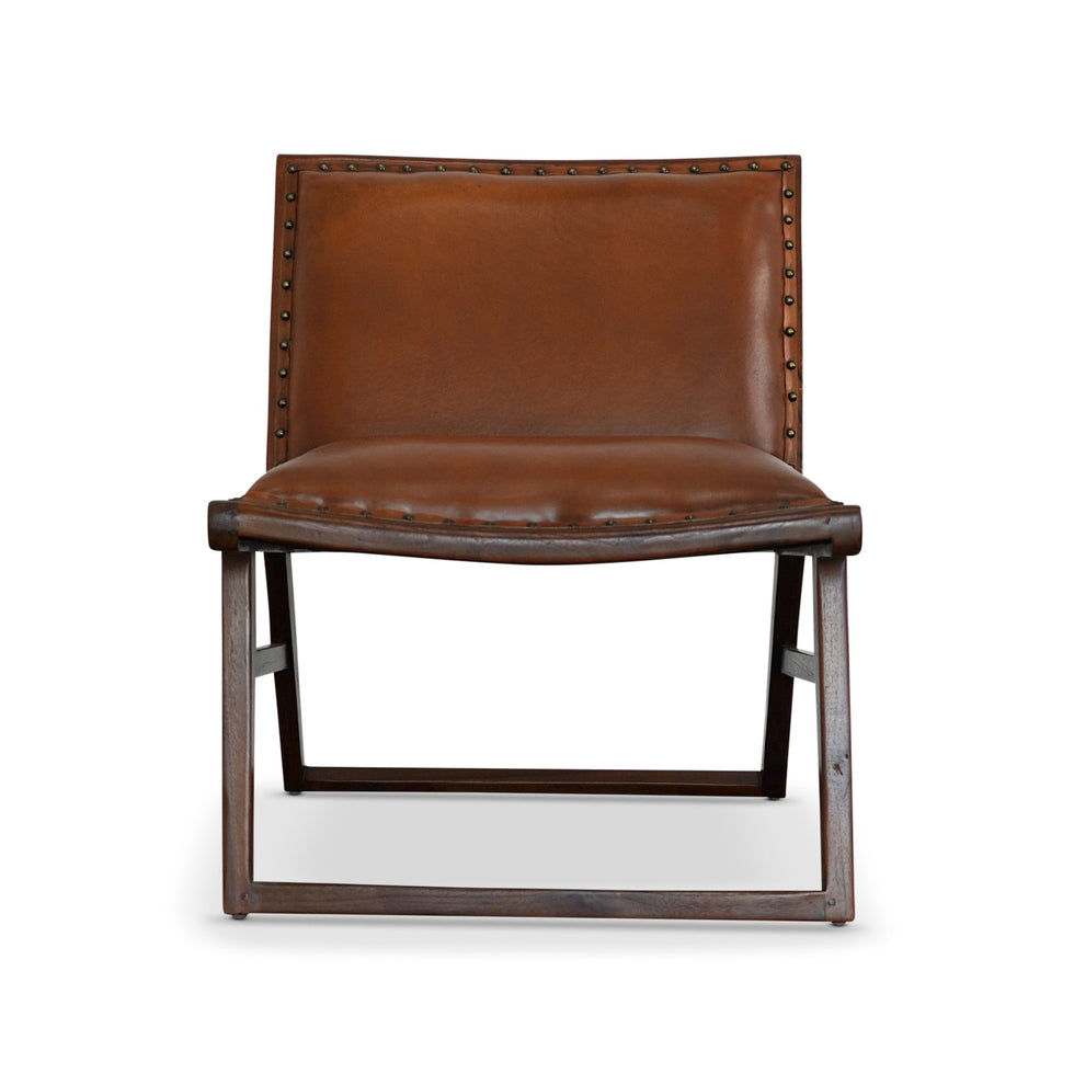 Ashcroft - Everett Tan Leather Lounge Chair