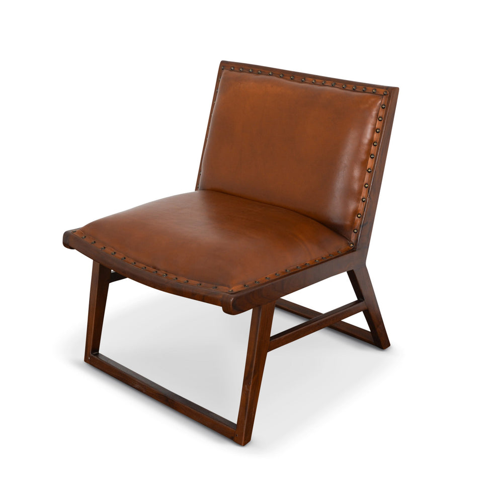 Ashcroft - Everett Tan Leather Lounge Chair