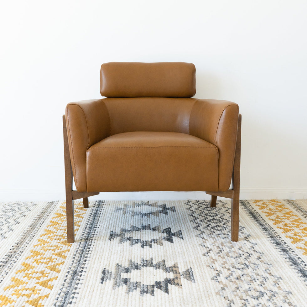 Ashcroft - Kayson Tan Leather Lounge Chair