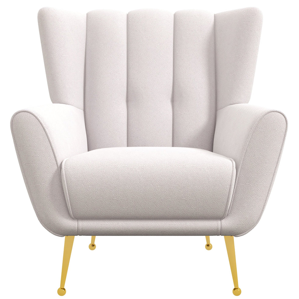 Ashcroft - Gianna Tufted French Beige Boucle Armchair