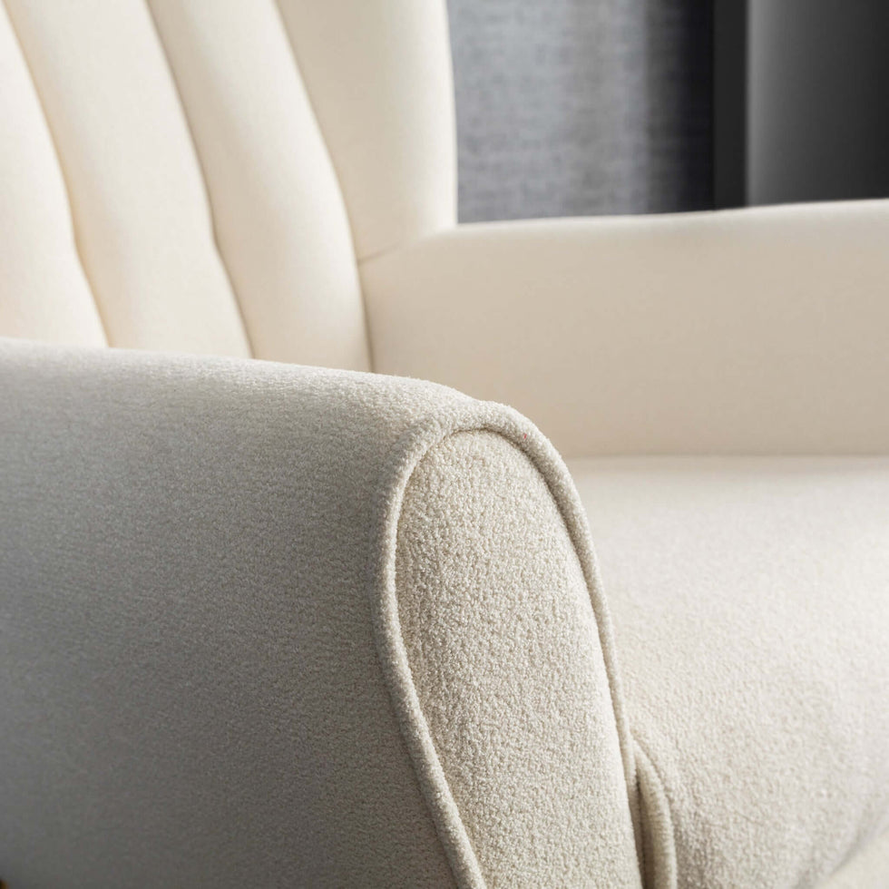 Ashcroft - Gianna Tufted French Beige Boucle Armchair