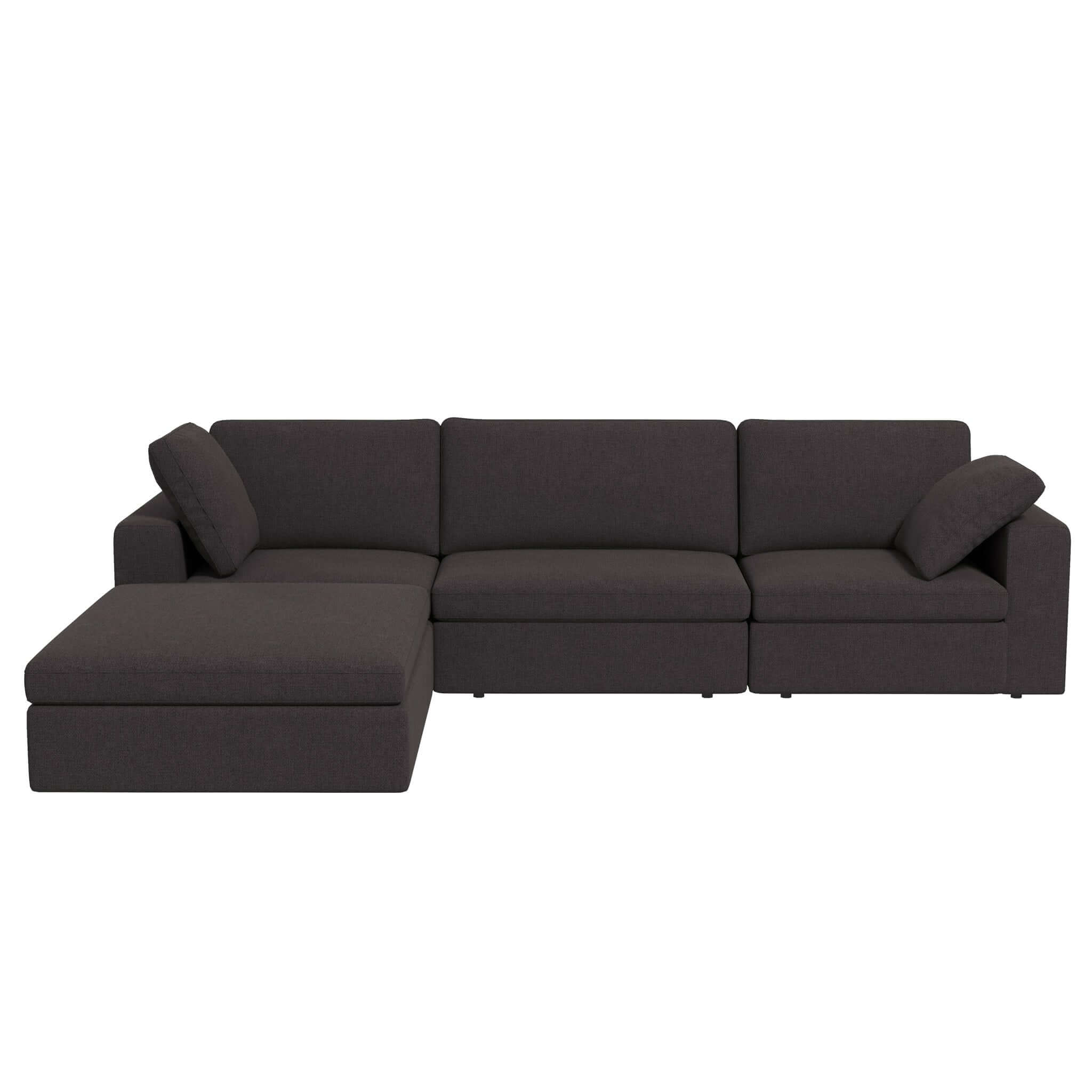 Ashcroft - Cecilia Modular Corner Sectional Modern Fabric Sofa in Dark Gray