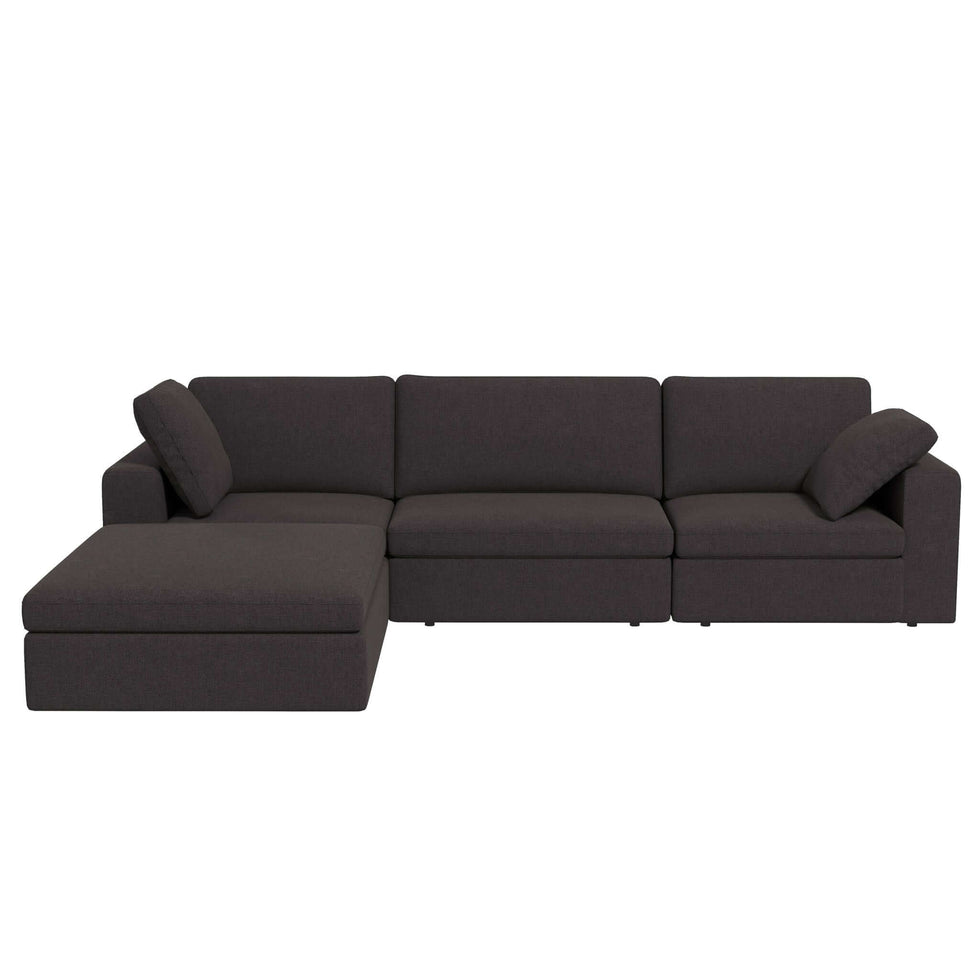 Ashcroft - Cecilia Modular Corner Sectional Modern Fabric Sofa in Dark Gray