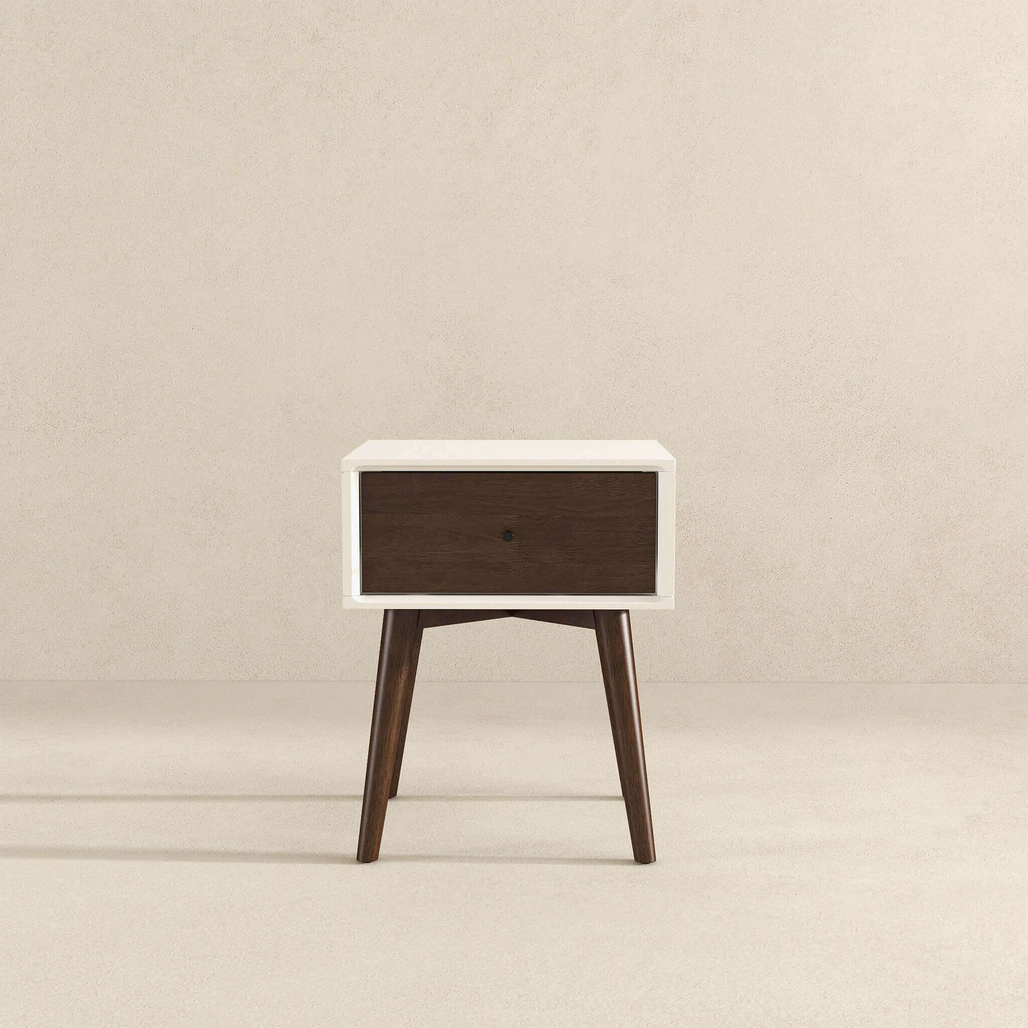 Ashcroft – Avery Solid Wood Nightstand with 1 Drawer - White