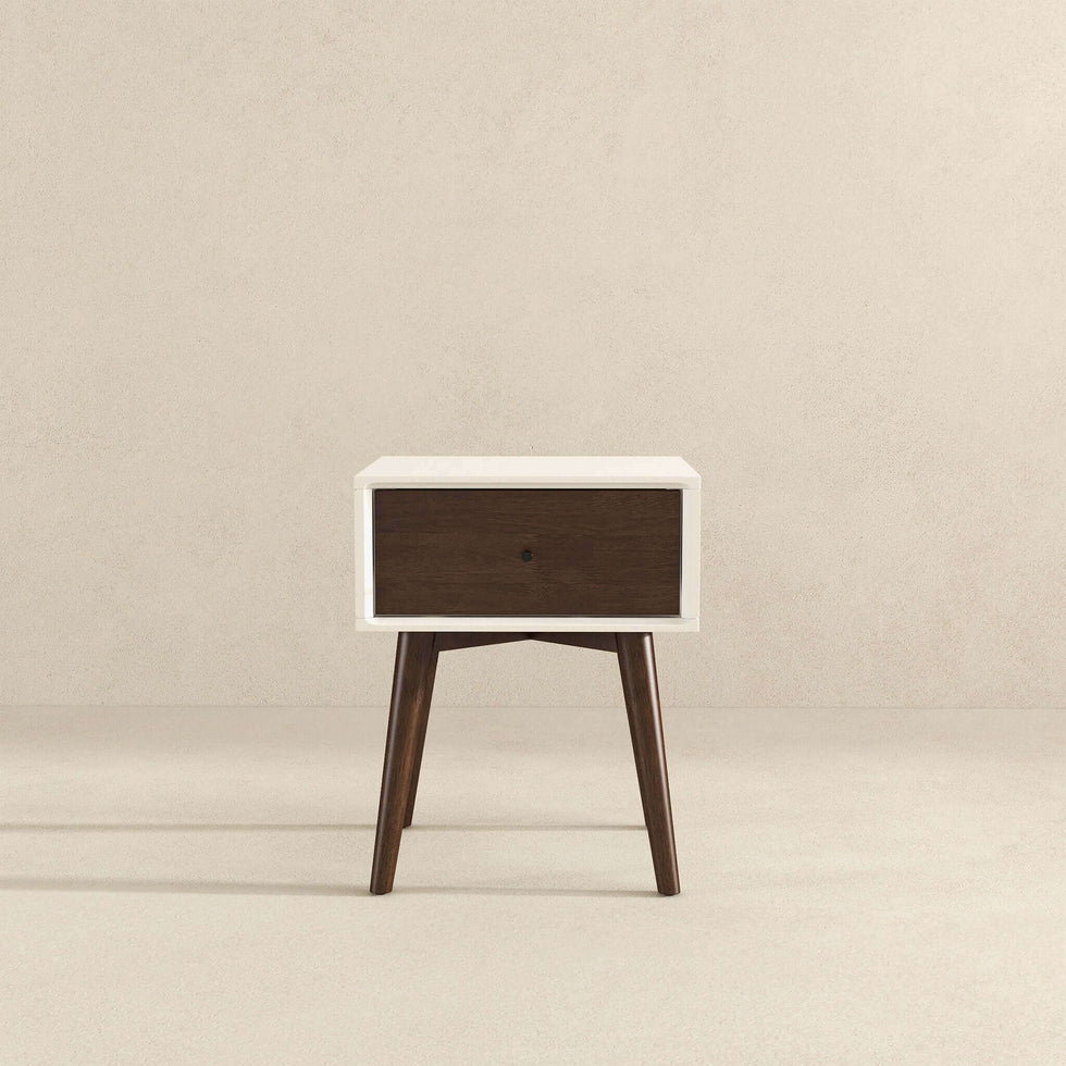 Ashcroft – Avery Solid Wood Nightstand with 1 Drawer - White