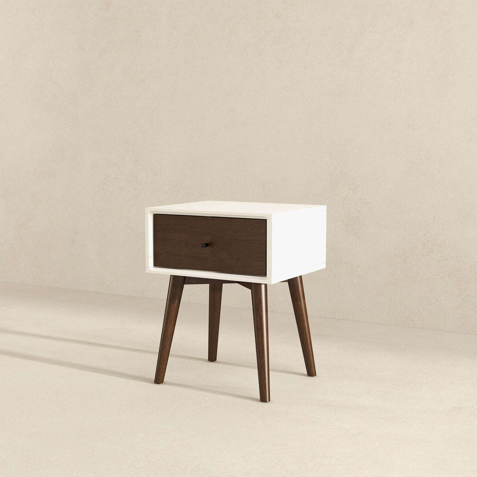 Ashcroft – Avery Solid Wood Nightstand with 1 Drawer - White
